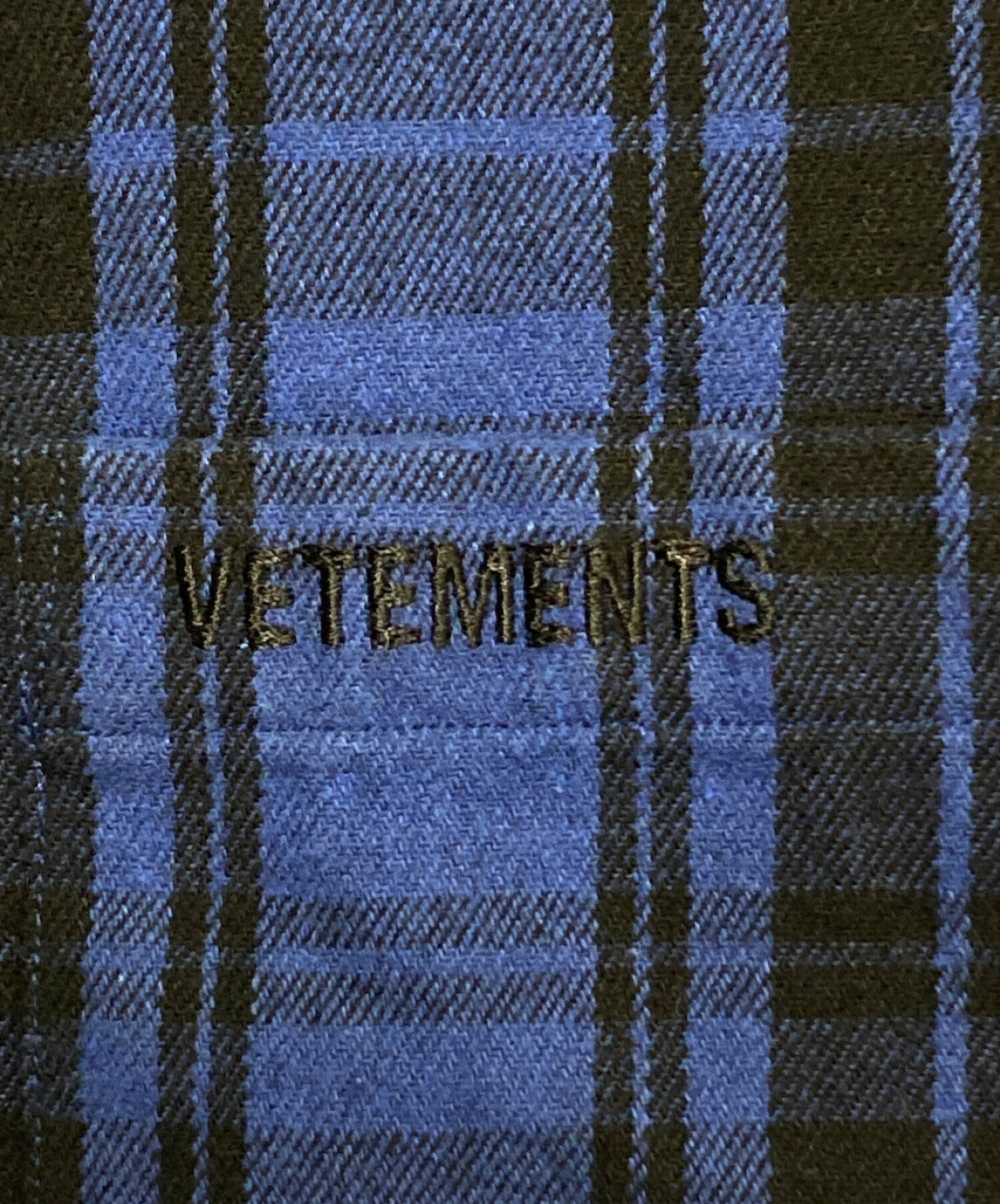 中古・古着通販】VETEMENTS (ヴェトモン) チェックシャツ ブルー