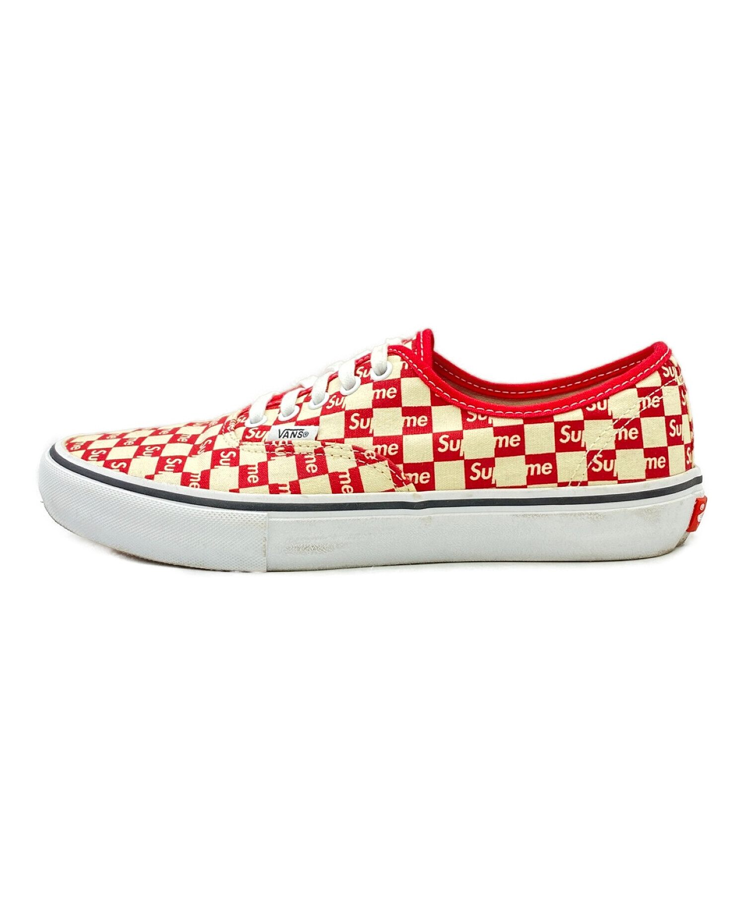 SUPREME (シュプリーム) VANS (バンズ) Checker Logo Authentic Pro レッド サイズ:27cm(US 9)