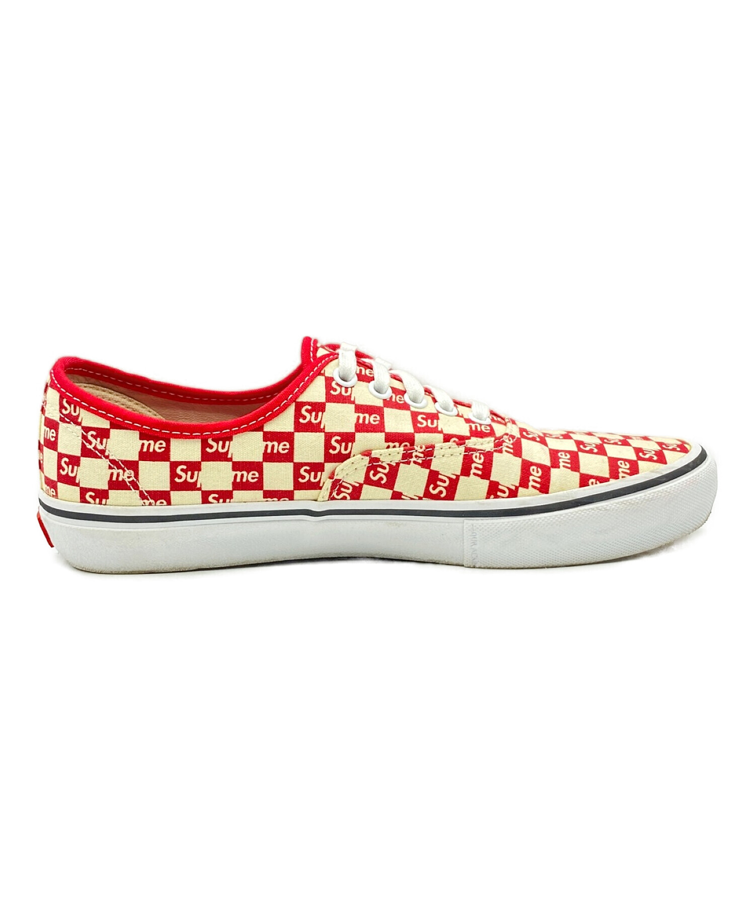 SUPREME (シュプリーム) VANS (バンズ) Checker Logo Authentic Pro レッド サイズ:27cm(US 9)