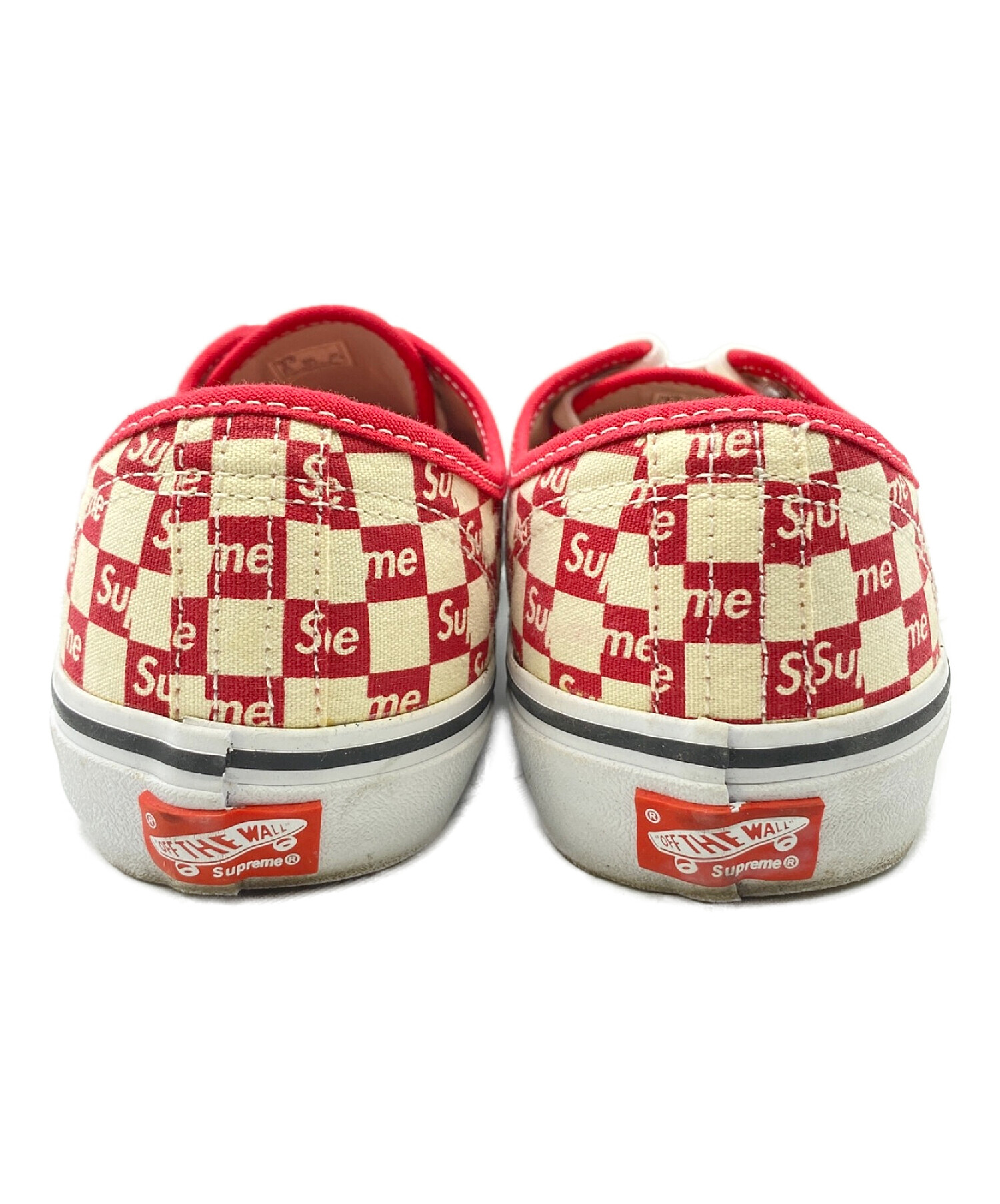 SUPREME (シュプリーム) VANS (バンズ) Checker Logo Authentic Pro レッド サイズ:27cm(US 9)