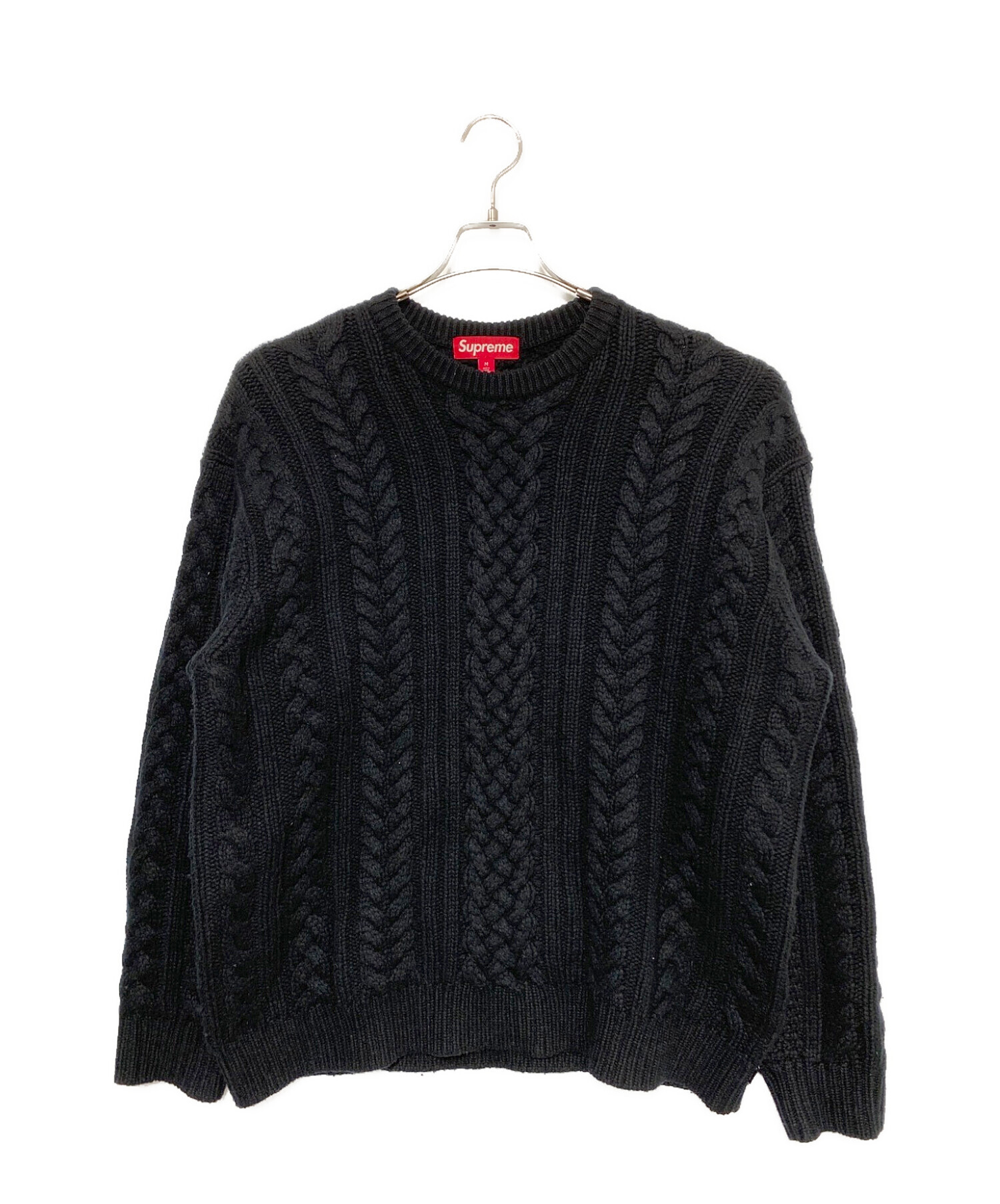 Supreme Applique Cable Knit Sweater 黒 Msupreme