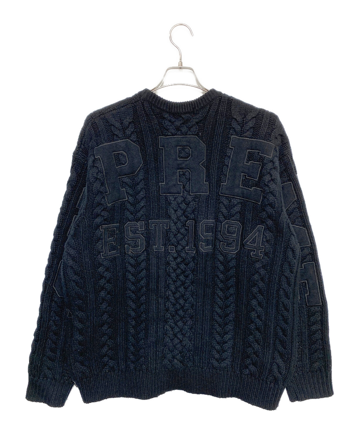 SUPREME (シュプリーム) Applique Cable Knit Sweater ブラック サイズ:M