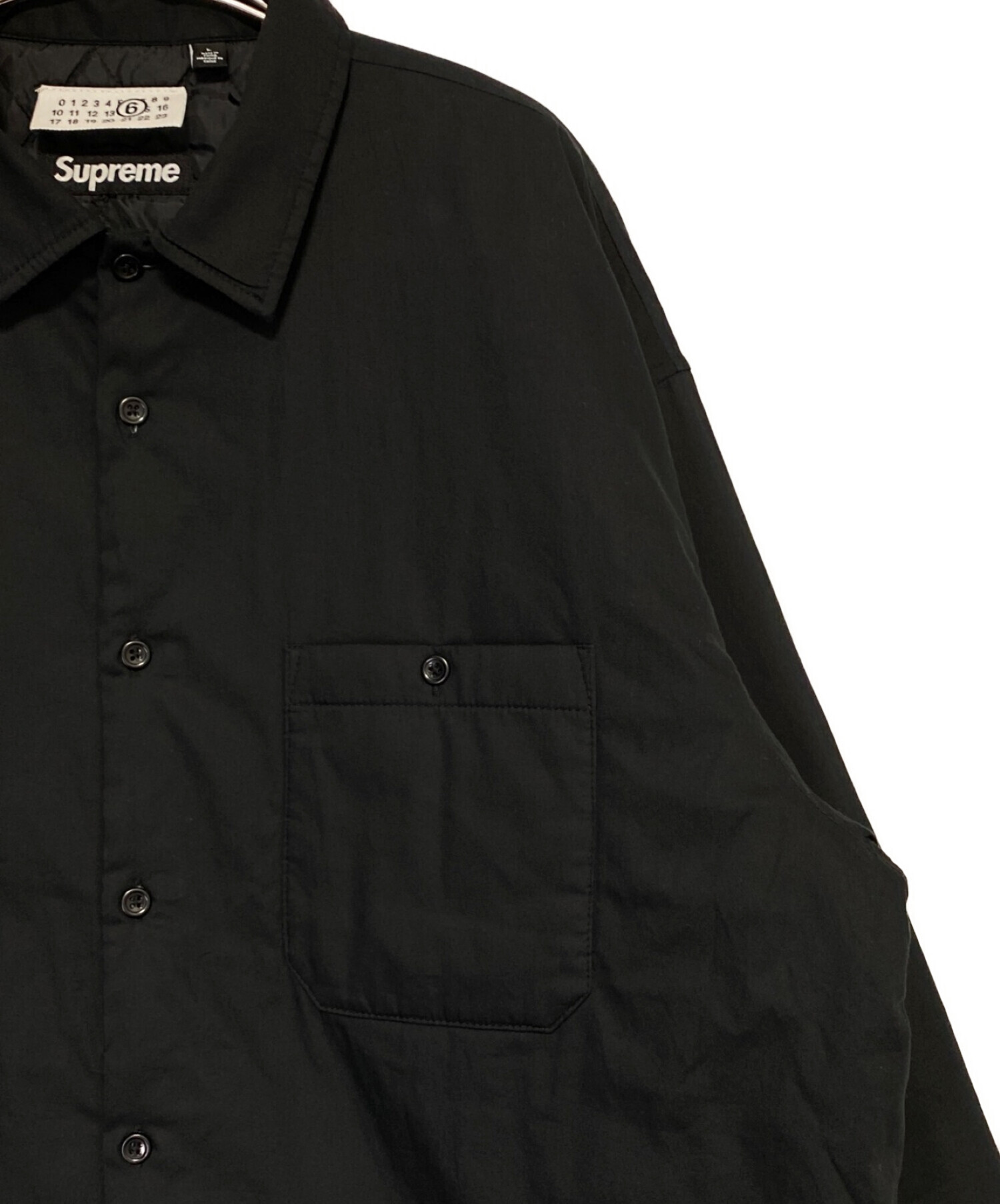 SUPREME (シュプリーム) MM6 Maison Margiela (エムエムシックス メゾンマルジェラ) Padded Shirts ブラック  サイズ:L
