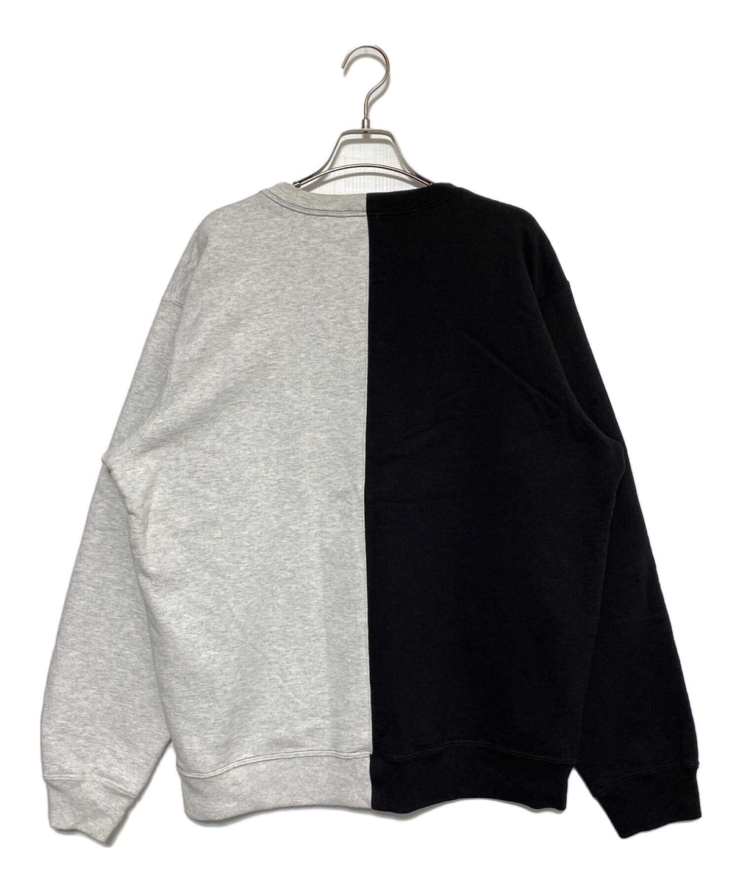 SUPREME (シュプリーム) Split Crewneck Sweatshirt グレー×ブラック サイズ:L