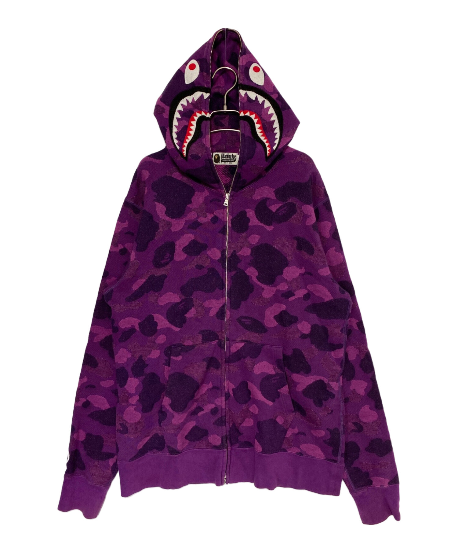 A BATHING APE (アベイシングエイプ) シャークパーカー パープル サイズ:XXL