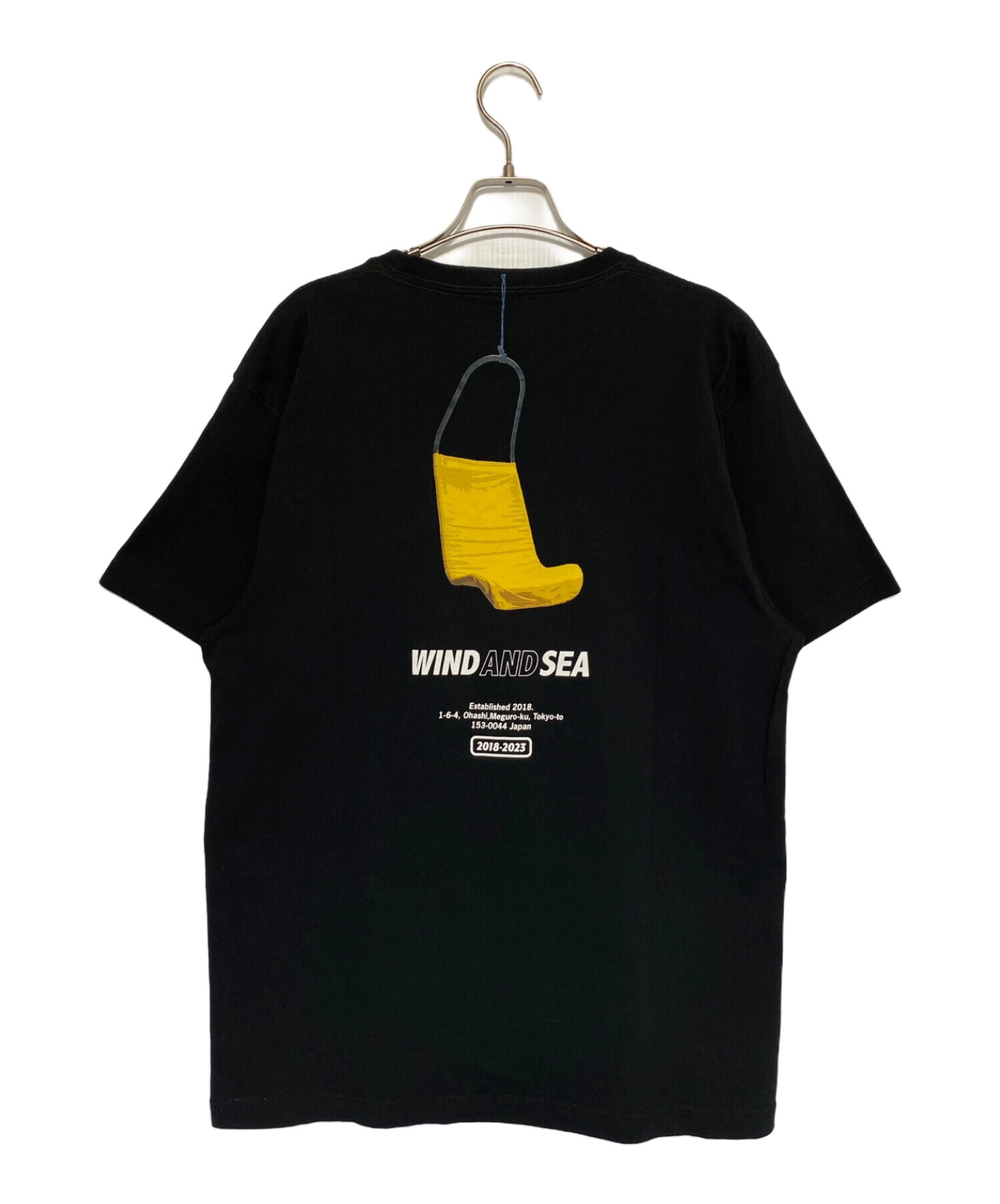 通販安心特価！ウィンダンシー　ブラック　Tシャツ　L Tシャツ/カットソー(半袖/袖なし)