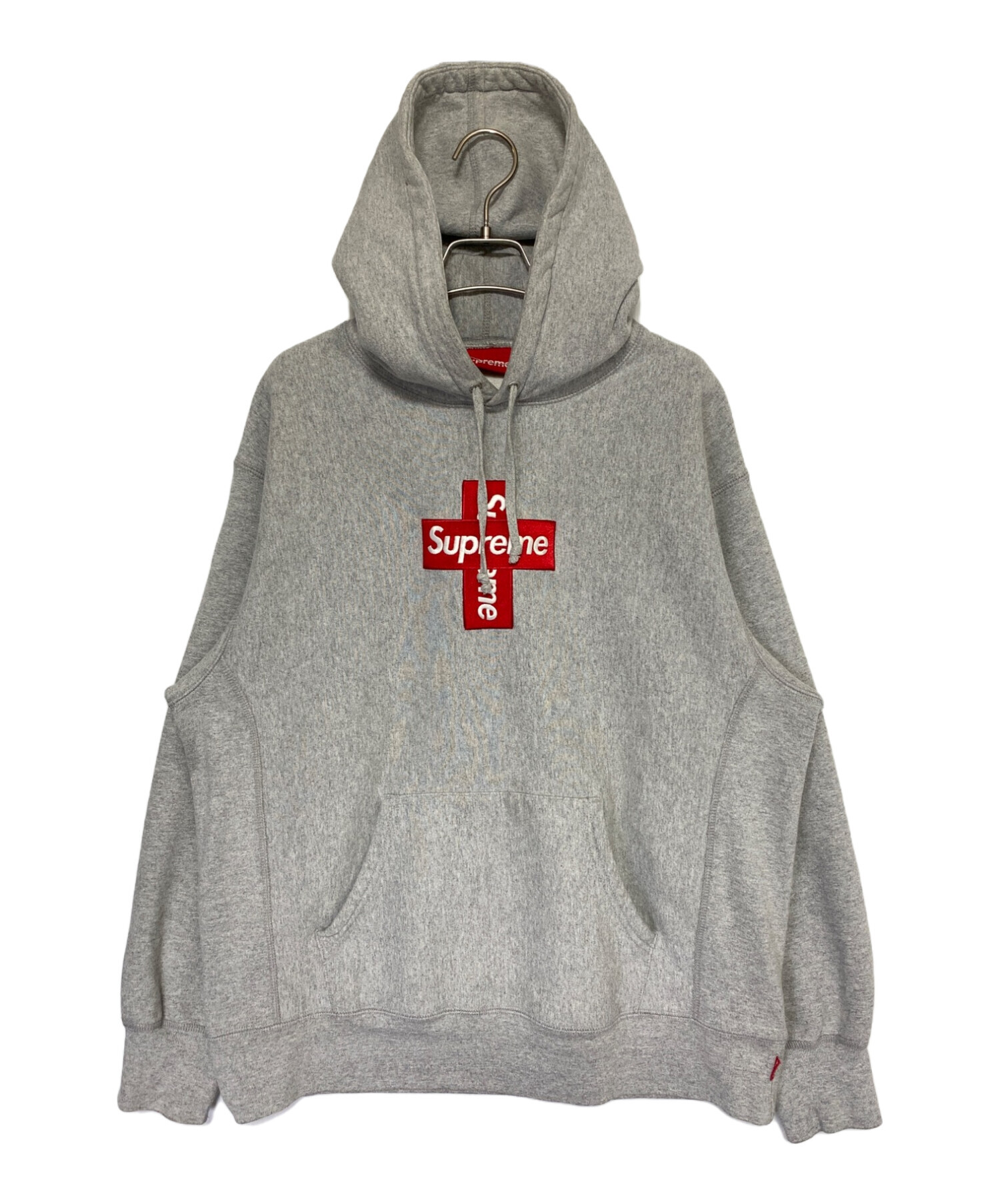 中古・古着通販】SUPREME (シュプリーム) Cross Box Logo Hooded Sweatshirt グレー  サイズ:M｜ブランド・古着通販 トレファク公式【TREFAC FASHION】スマホサイト
