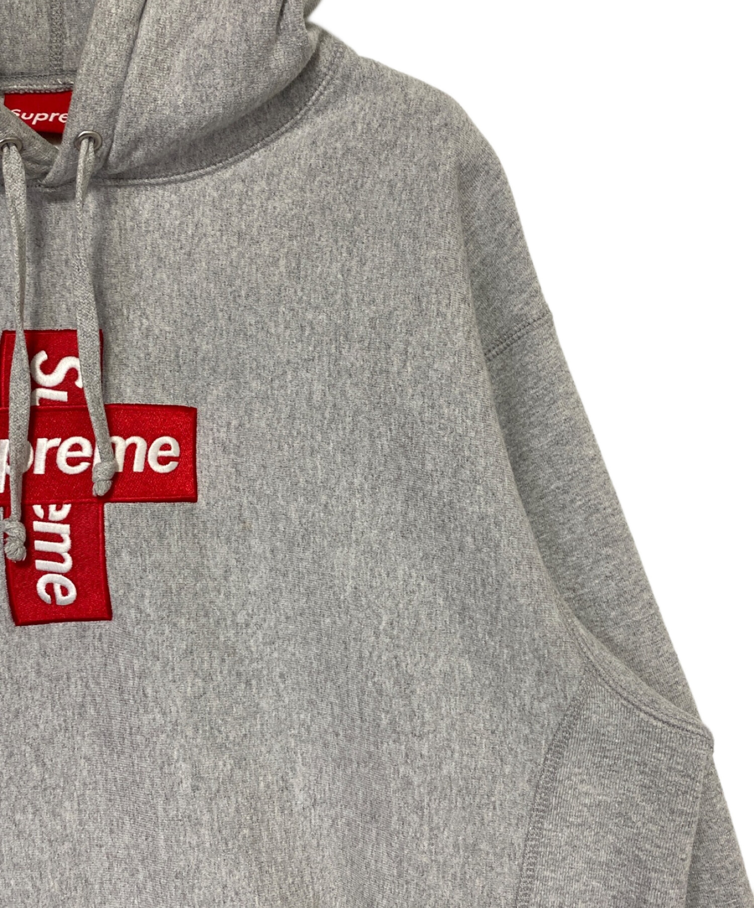 SUPREME (シュプリーム) Cross Box Logo Hooded Sweatshirt グレー サイズ:M