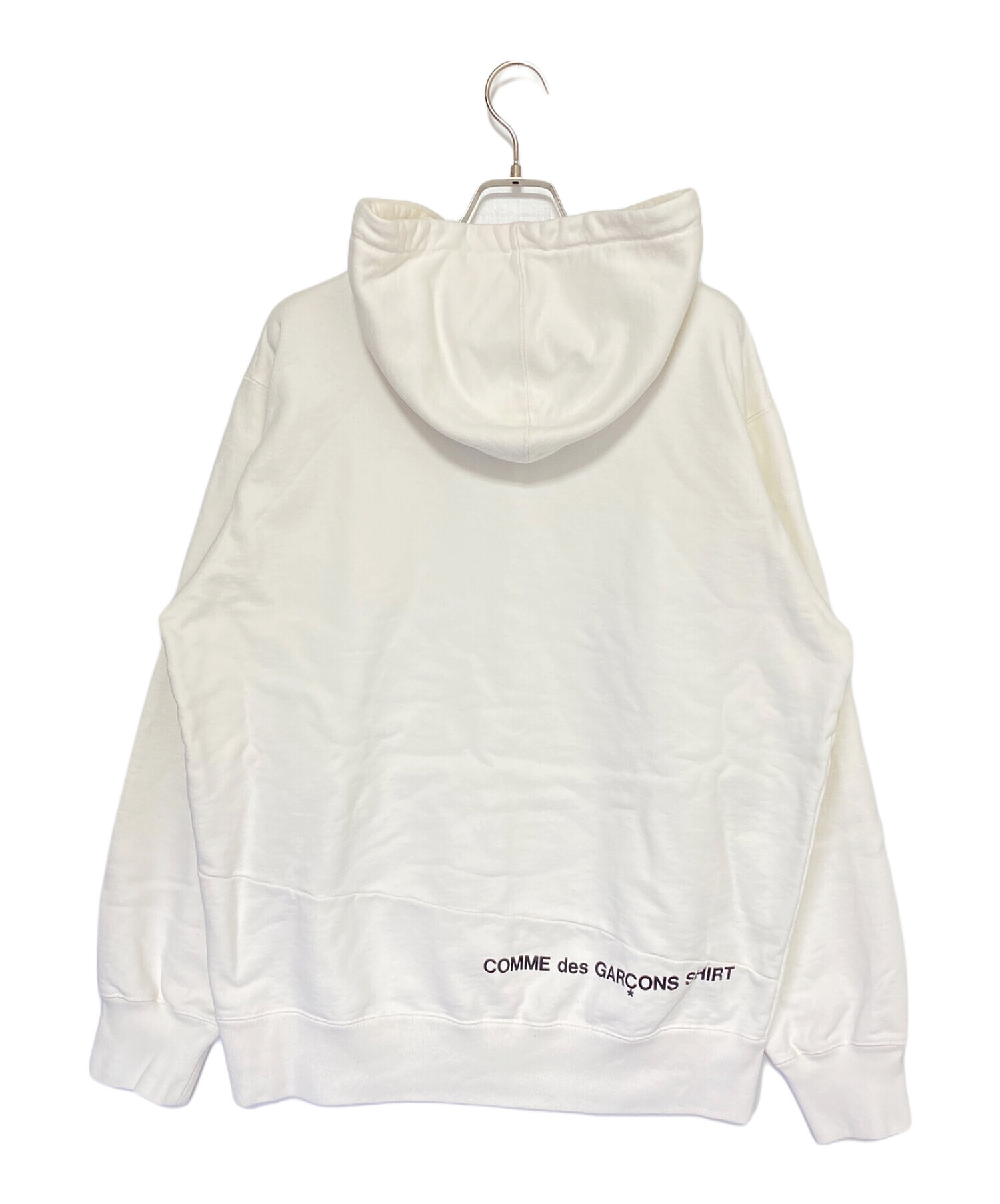 SUPREME (シュプリーム) COMME des GARCONS SHIRT (コムデギャルソンシャツ) Split Box Logo  Hooded Sweatshirt ホワイト サイズ:L