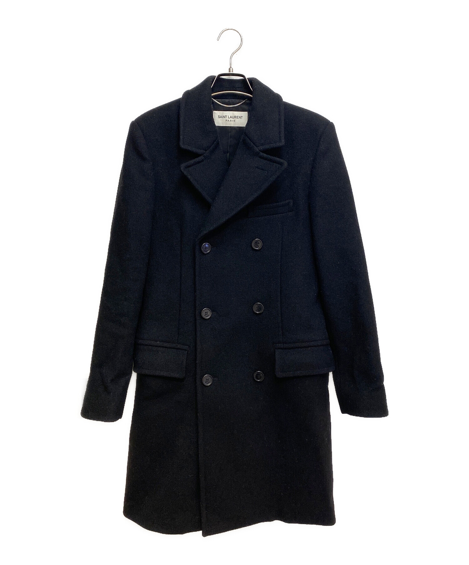 中古・古着通販】Saint Laurent Paris (サンローランパリ) Wool Chester Coat (ウールチェスターコート) ブラック  サイズ:46｜ブランド・古着通販 トレファク公式【TREFAC FASHION】スマホサイト