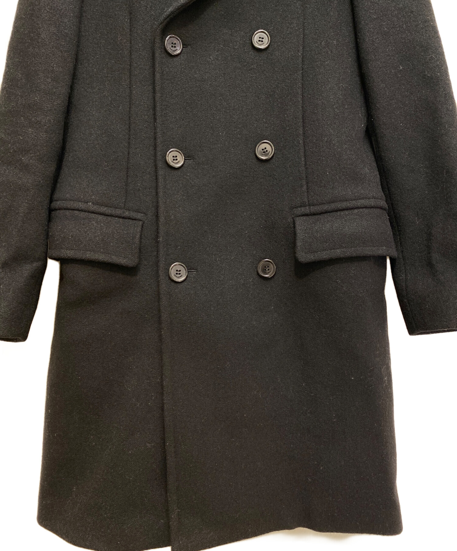 中古・古着通販】Saint Laurent Paris (サンローランパリ) Wool Chester Coat (ウールチェスターコート) ブラック  サイズ:46｜ブランド・古着通販 トレファク公式【TREFAC FASHION】スマホサイト