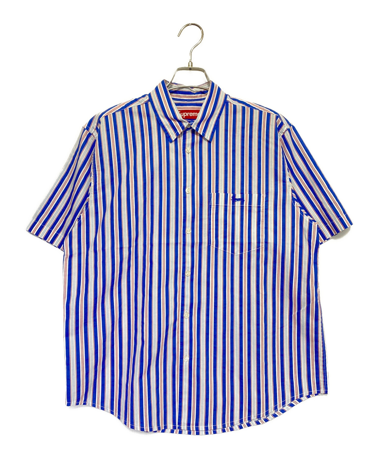 SUPREME (シュプリーム) Loose Fit Multi Stripe S/S Shirt ブルー サイズ:S