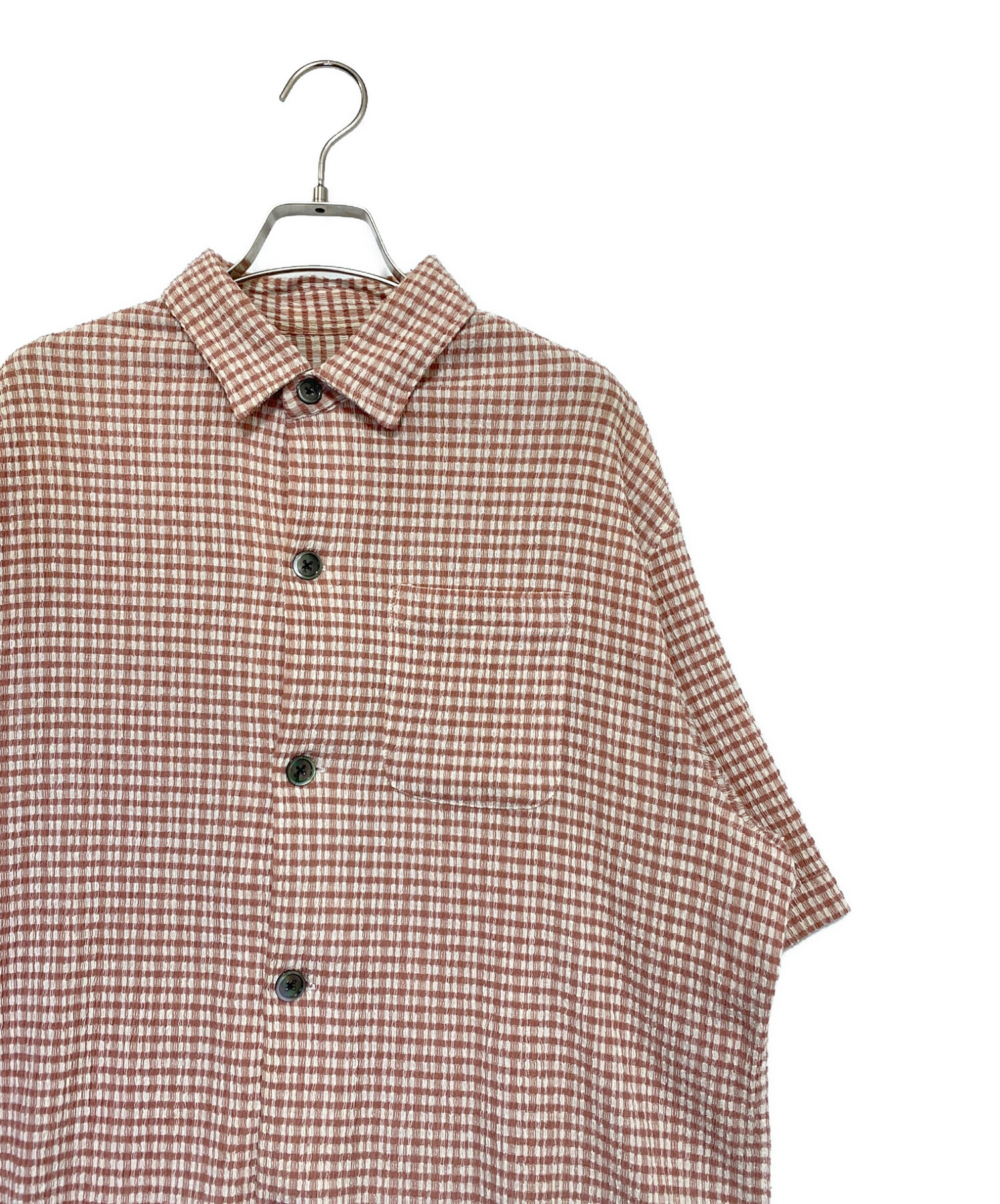 stussy (ステューシー) WRINKLY GINGHAM SS ピンク サイズ:S