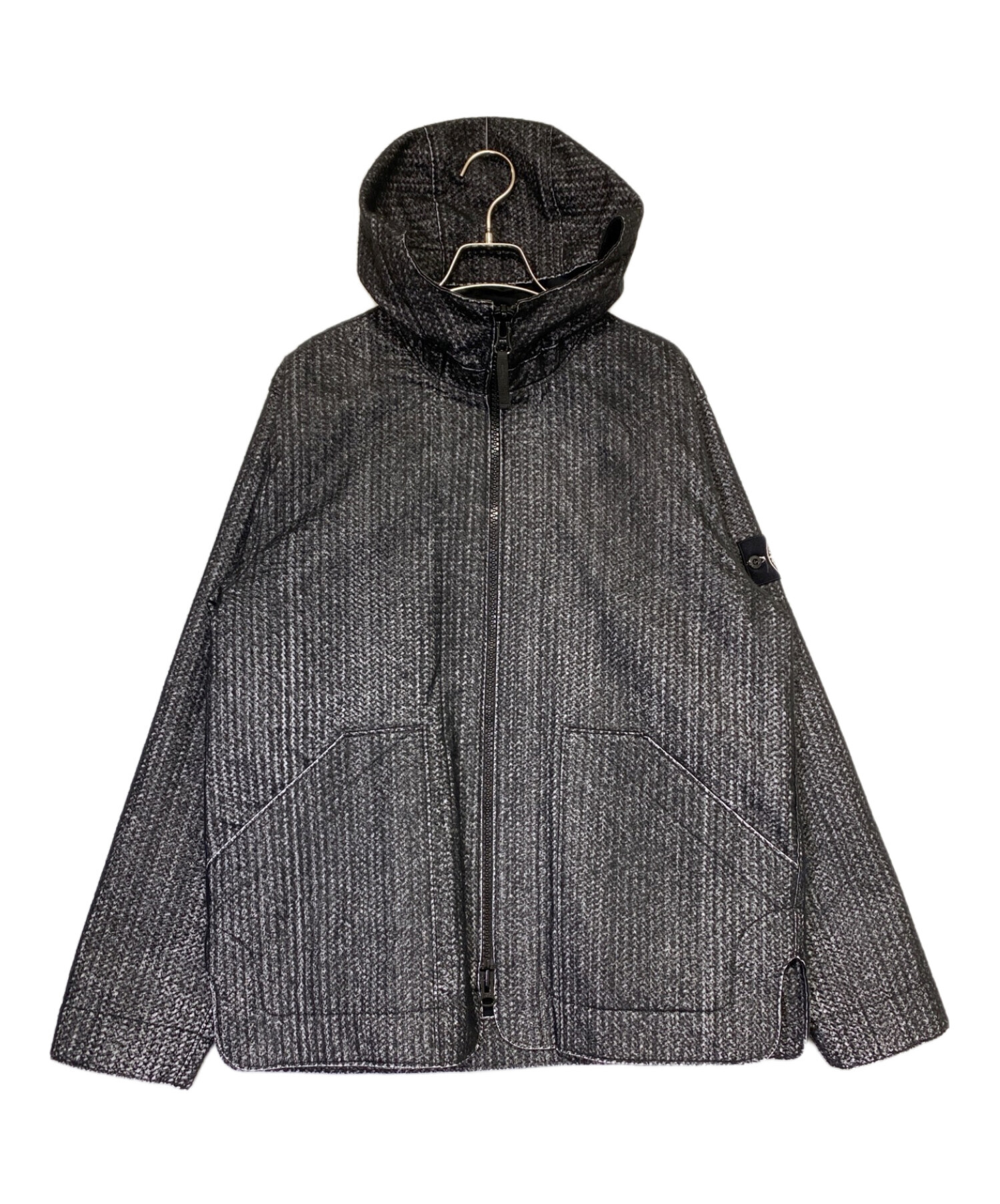 STONE ISLAND (ストーンアイランド) Needle Punched Reflective Jacket ブラック サイズ:L