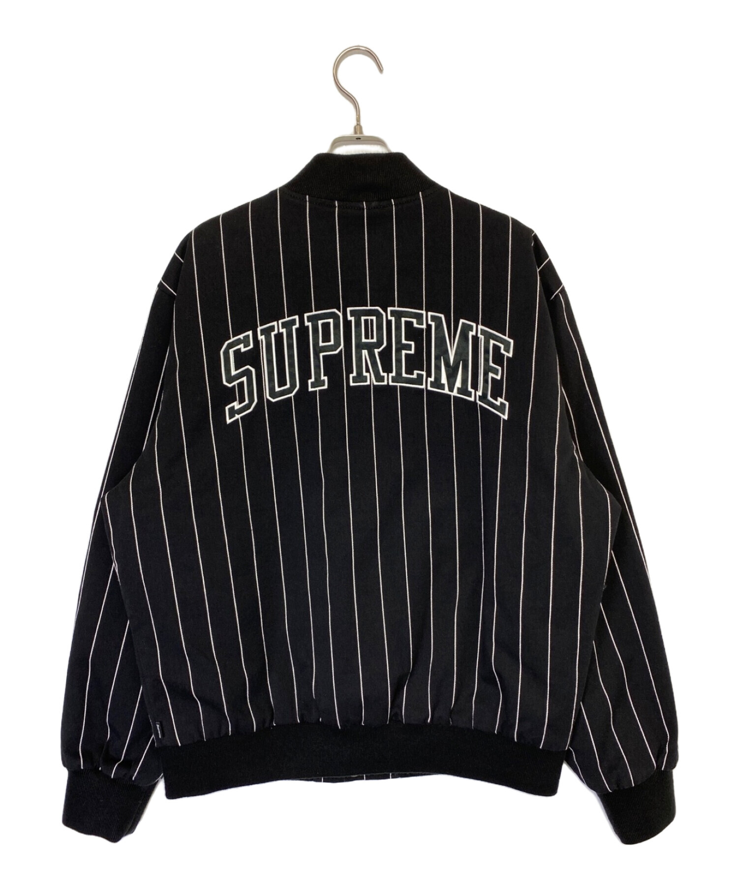 SUPREME (シュプリーム) Pinstripe Varsity Jacket ブラック サイズ:M
