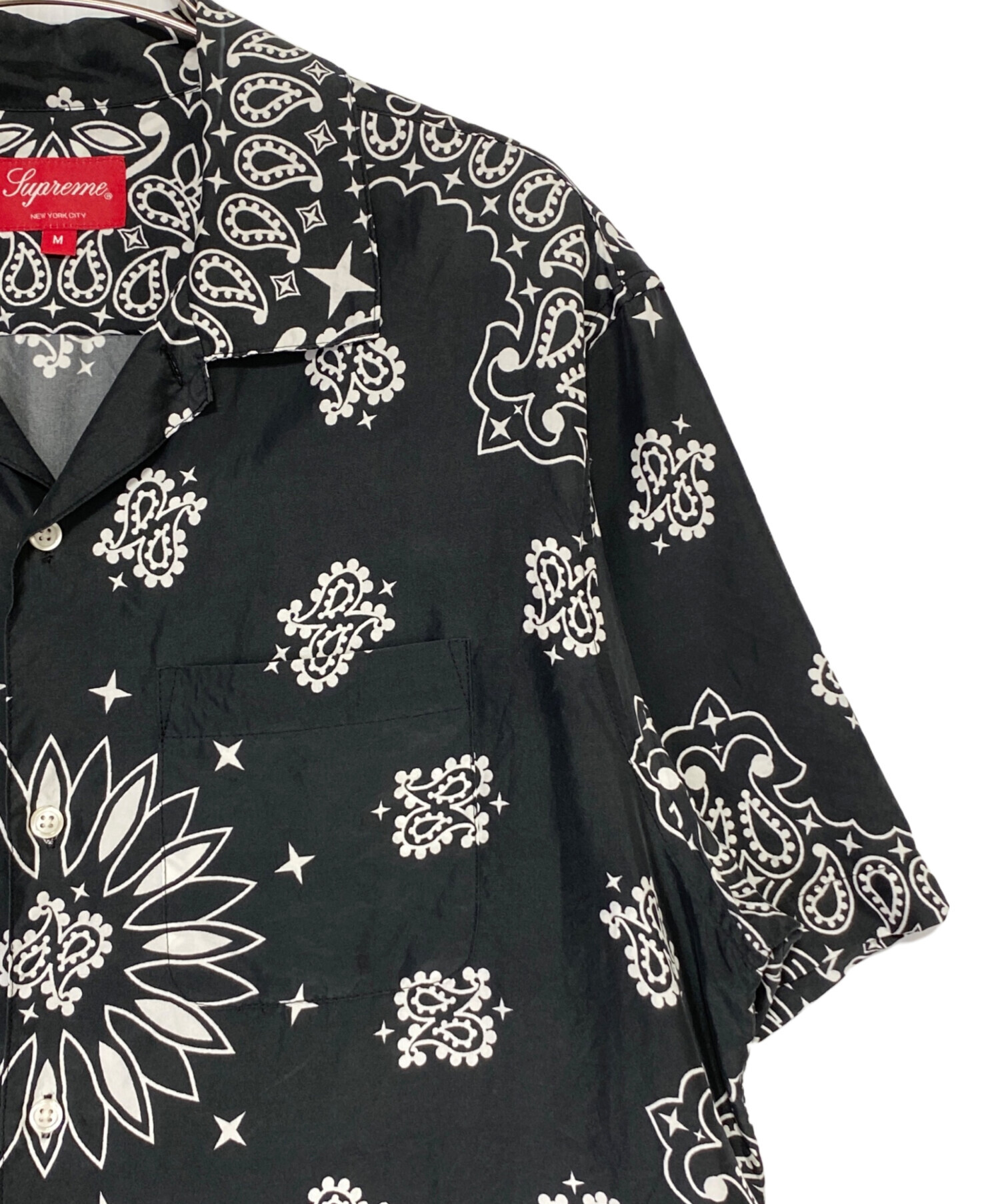 SUPREME (シュプリーム) Bandana Silk S/S Shirt ブラック サイズ:M