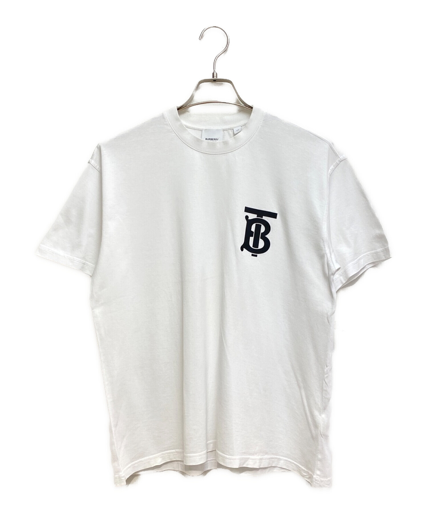 BURBERRY (バーバリー) モノグラムモチーフ コットン オーバーサイズTシャツ ホワイト サイズ:XS