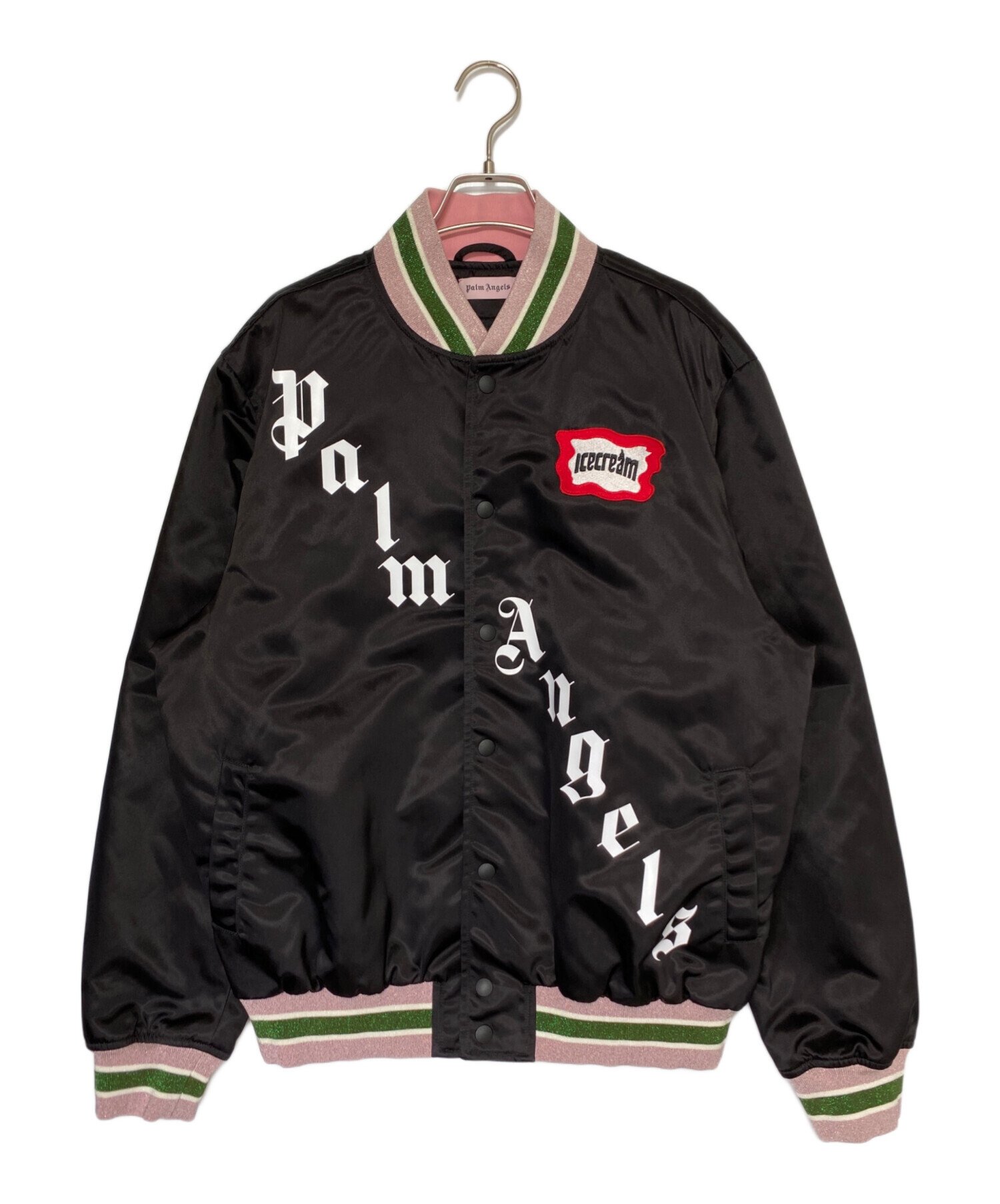 Palm Angels (パーム エンジェルス) ICE CREAM (アイスクリーム) Skull Varsity Jacket ブラック サイズ:L