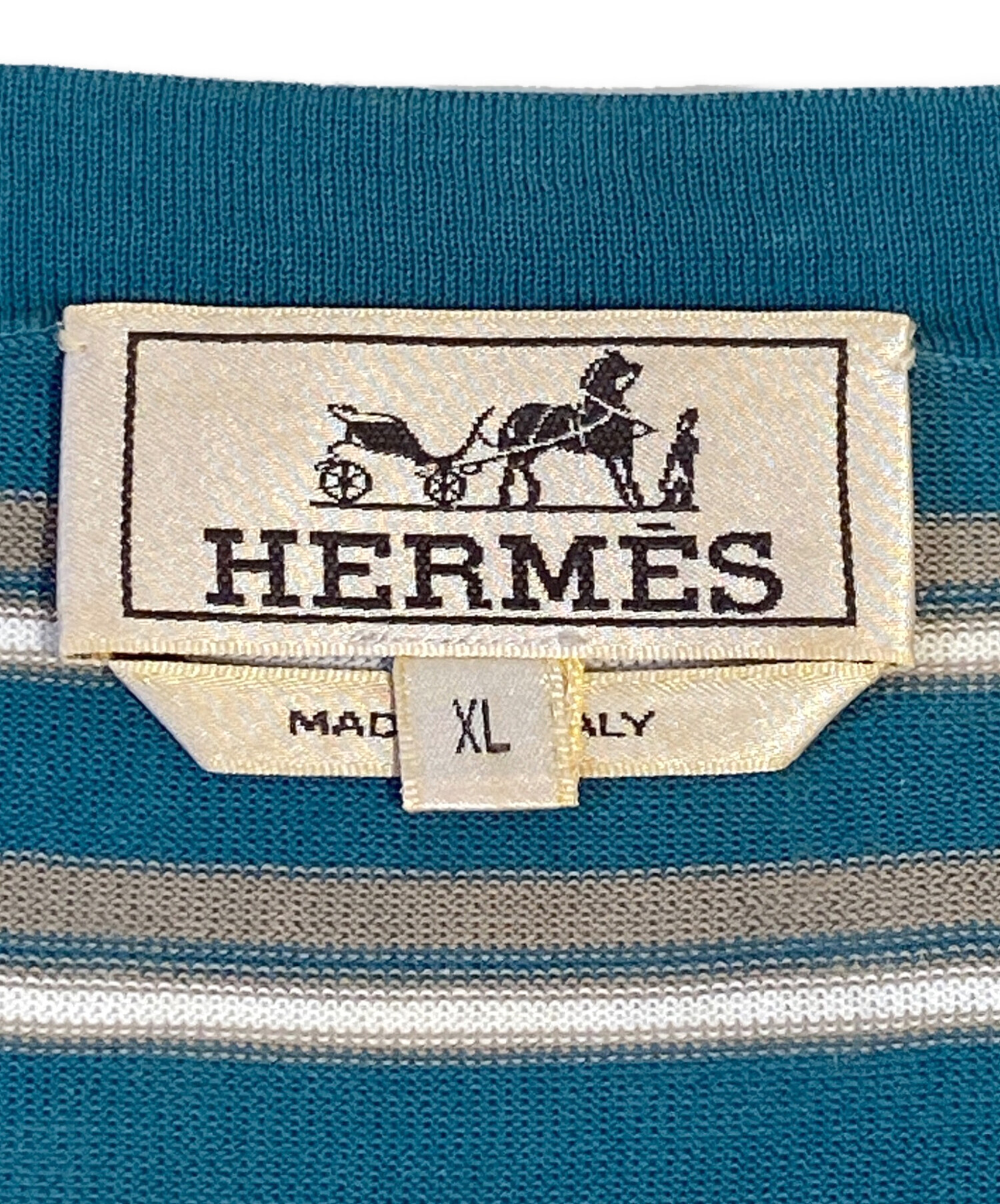 中古・古着通販】HERMES (エルメス) ボーダーTシャツ グリーン サイズ:XL｜ブランド・古着通販 トレファク公式【TREFAC  FASHION】スマホサイト