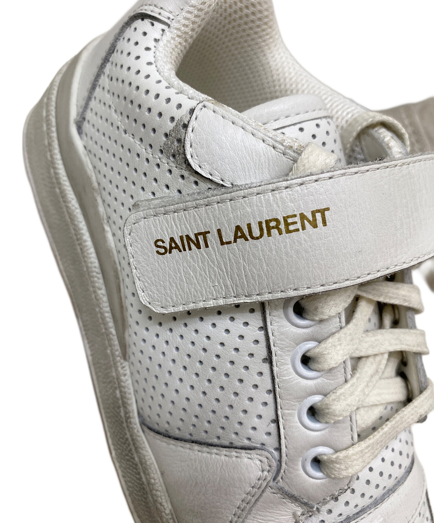 中古・古着通販】Saint Laurent Paris (サンローランパリ) ヴィンテージ加工ローカットスニーカー ホワイト  サイズ:34｜ブランド・古着通販 トレファク公式【TREFAC FASHION】スマホサイト