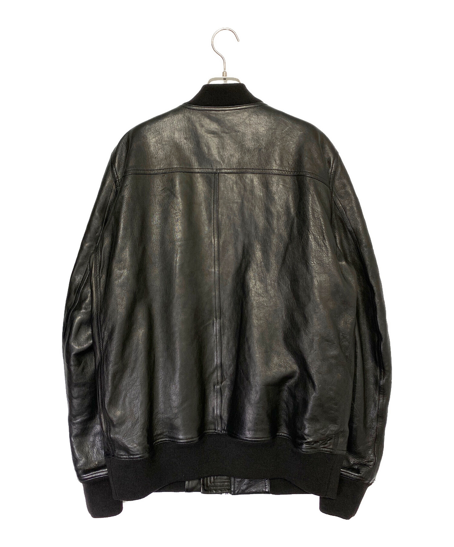 中古・古着通販】RICK OWENS (リックオウエンス) MA1レザーボンバーブルゾン ブラック サイズ:US42｜ブランド・古着通販  トレファク公式【TREFAC FASHION】スマホサイト