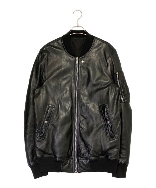 【中古・古着通販】RICK OWENS (リックオウエンス) MA1レザーボンバーブルゾン ブラック サイズ:US42｜ブランド・古着通販  トレファク公式【TREFAC FASHION】スマホサイト