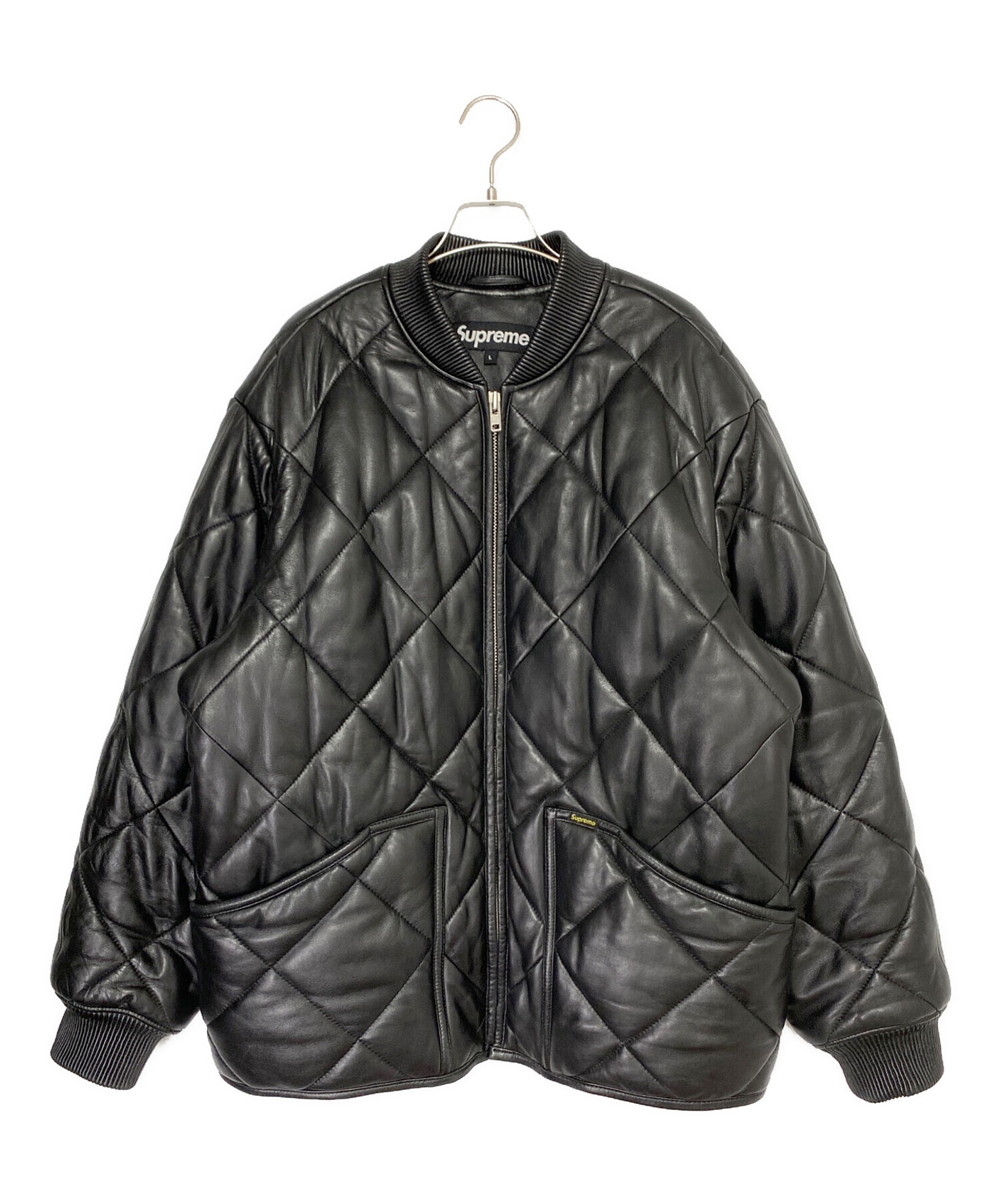 SUPREME (シュプリーム) Quilted Leather Work Jacket ブラック サイズ:L