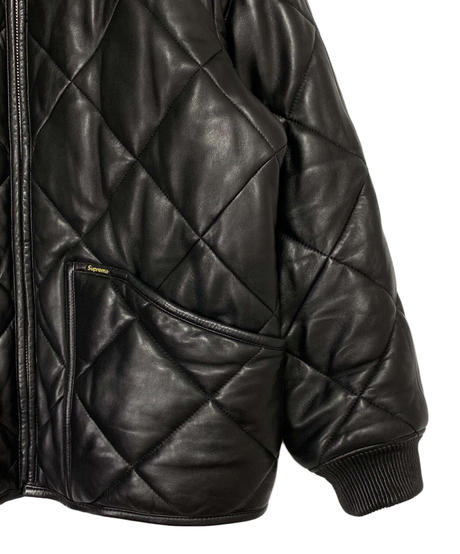 SUPREME (シュプリーム) Quilted Leather Work Jacket ブラック サイズ:L