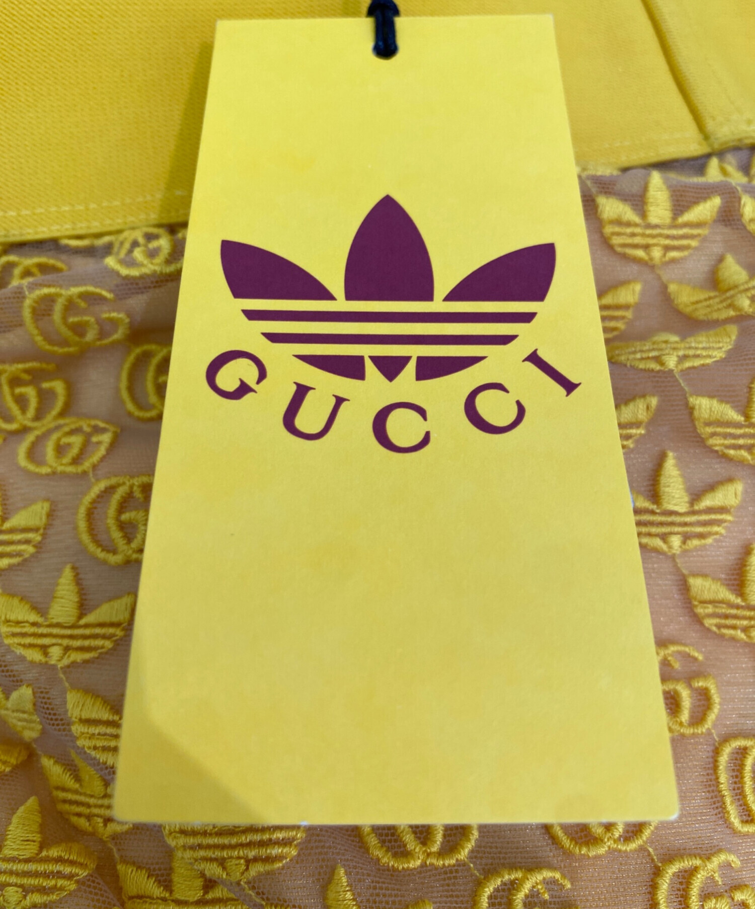 GUCCI (グッチ) adidas (アディダス) GGチュールスカート イエロー サイズ:XS 未使用品