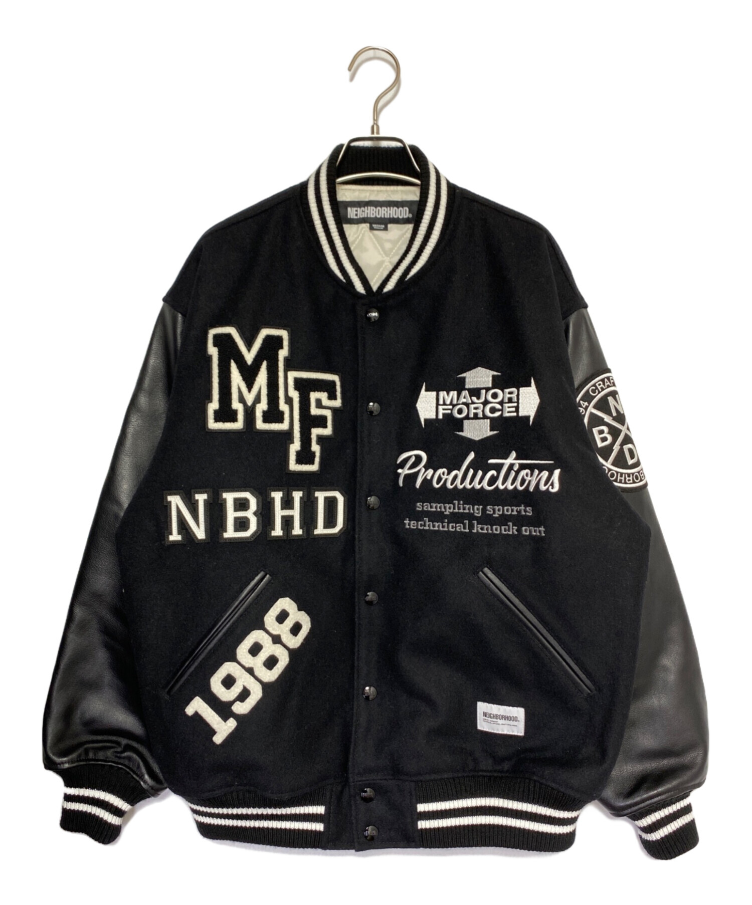 中古・古着通販】NEIGHBORHOOD (ネイバーフッド) MAJOR FORCE (メジャーフォース) STADIUM JACKET ブラック  サイズ:M｜ブランド・古着通販 トレファク公式【TREFAC FASHION】スマホサイト