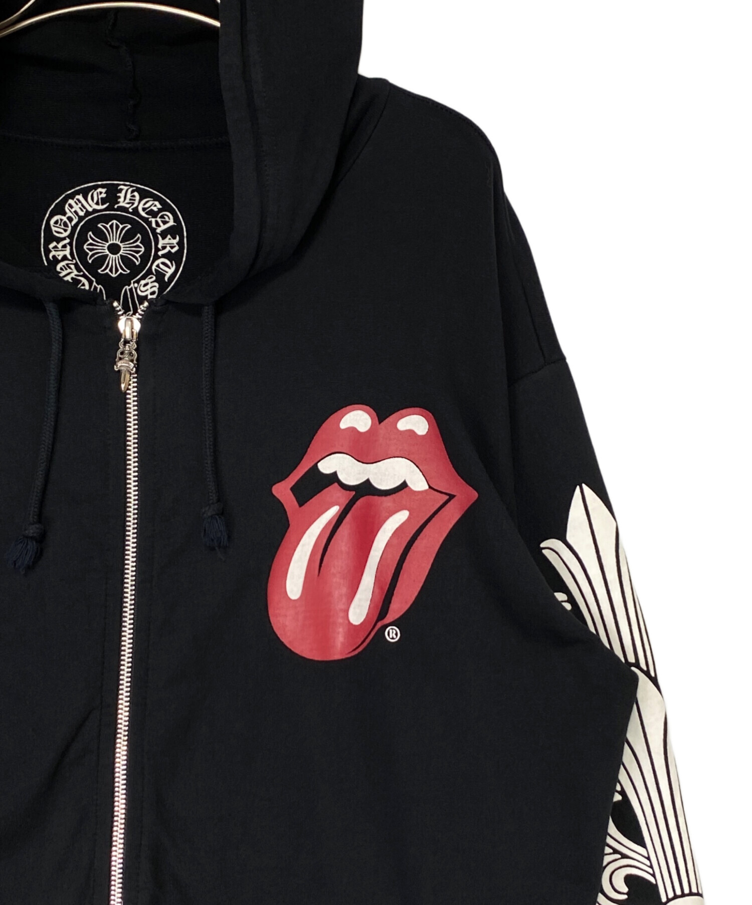 CHROME HEARTS (クロムハーツ) THE ROLLING STONES (ザ ローリングストーンズ) パーカー ブラック サイズ:L