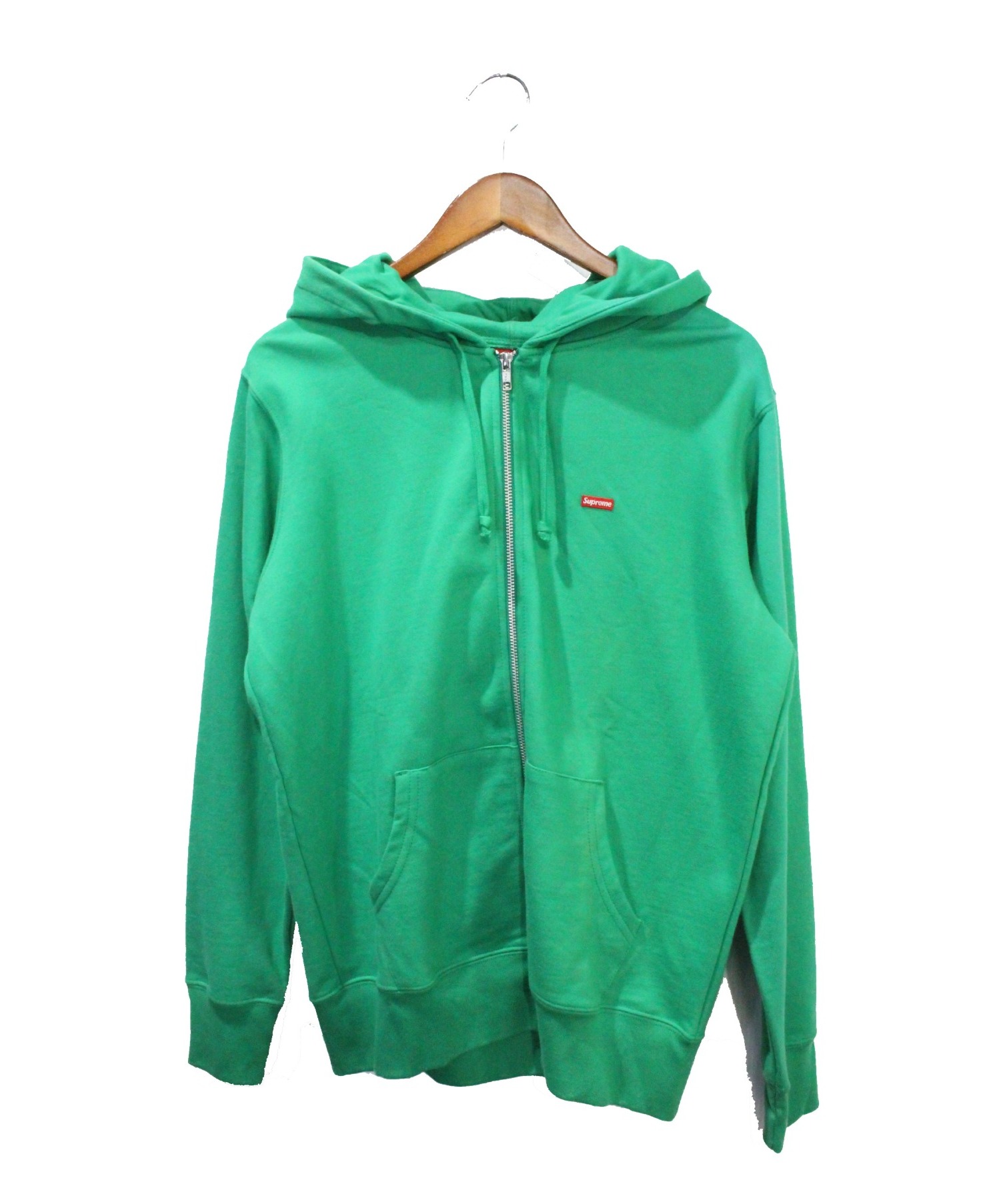 Supreme (シュプリーム) Small Box Logo Zip Up Hoodie グリーン サイズ:S