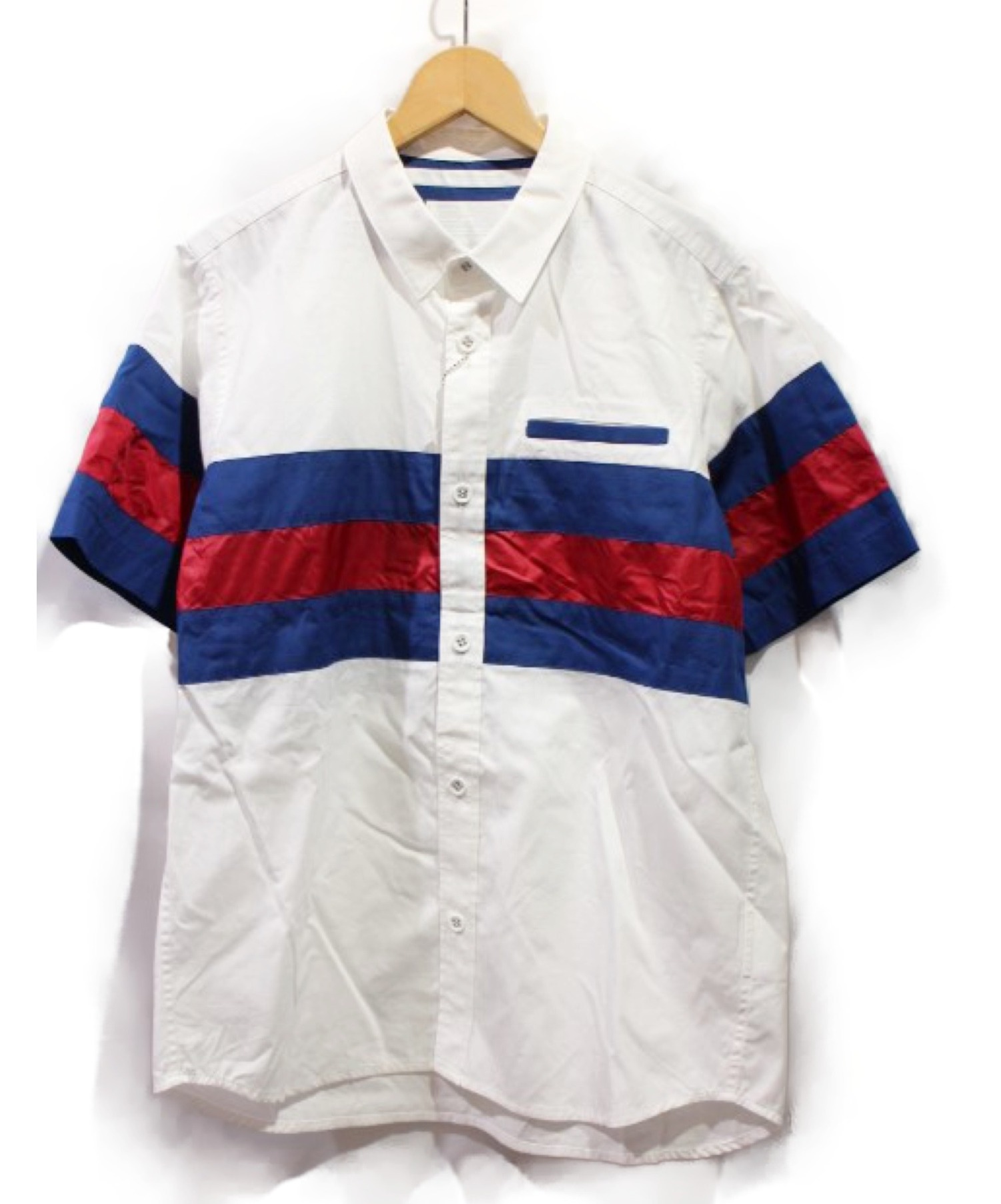 WHITE MOUNTAINEERING (ホワイトマウンテニアリング) CONTRAST HALF SLEEVES SHIRT ホワイト サイズ:1  未使用品