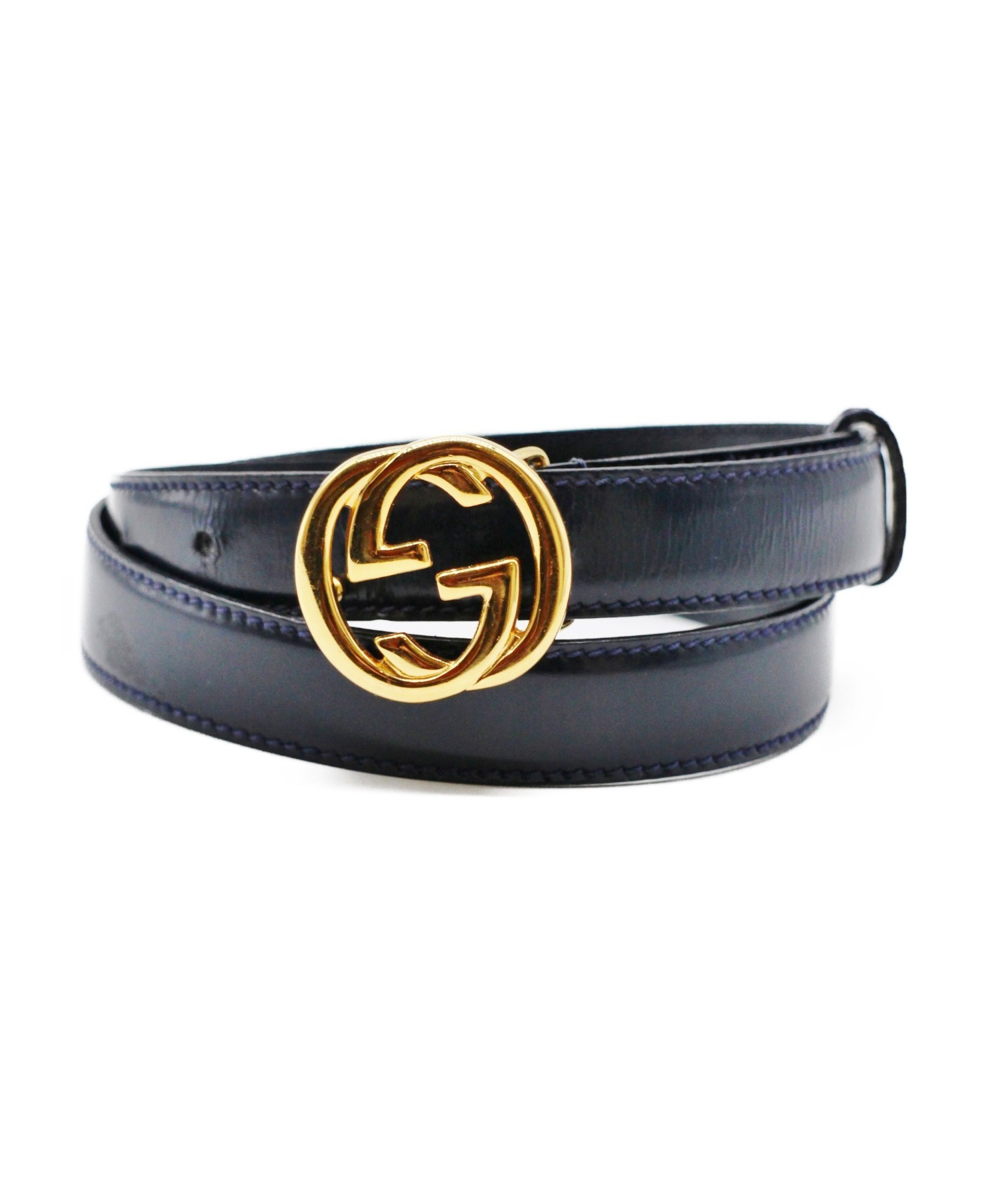 GUCCI (グッチ) GGバックルベルト ネイビー サイズ:70/28