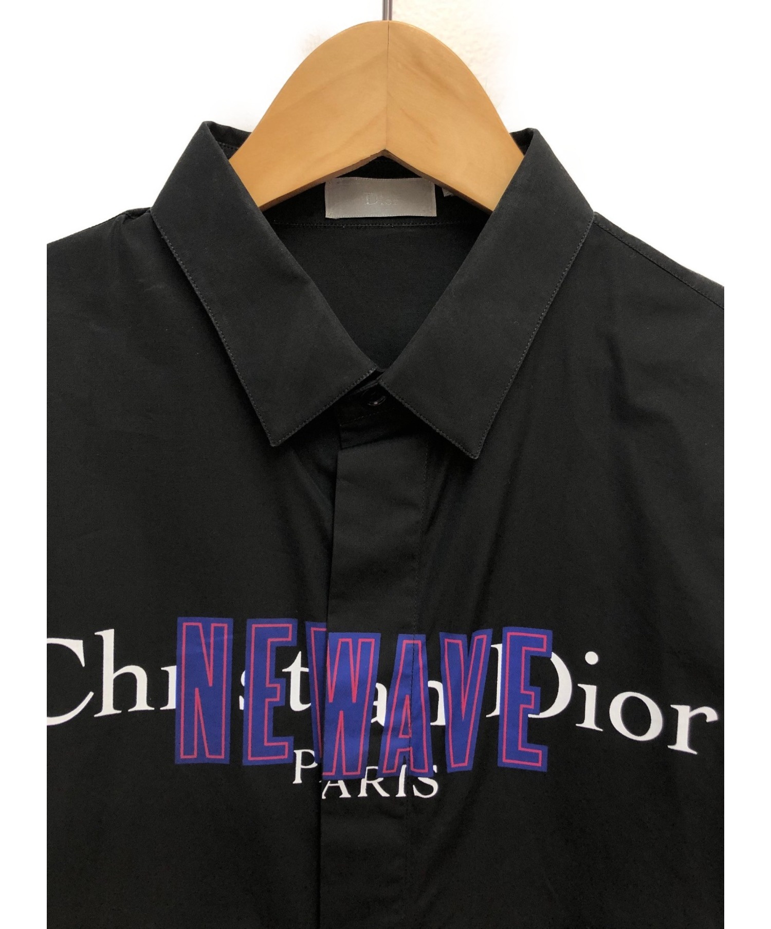 Dior Homme (ディオールオム) NEWAVE 比翼シャツ ブラック サイズ:39