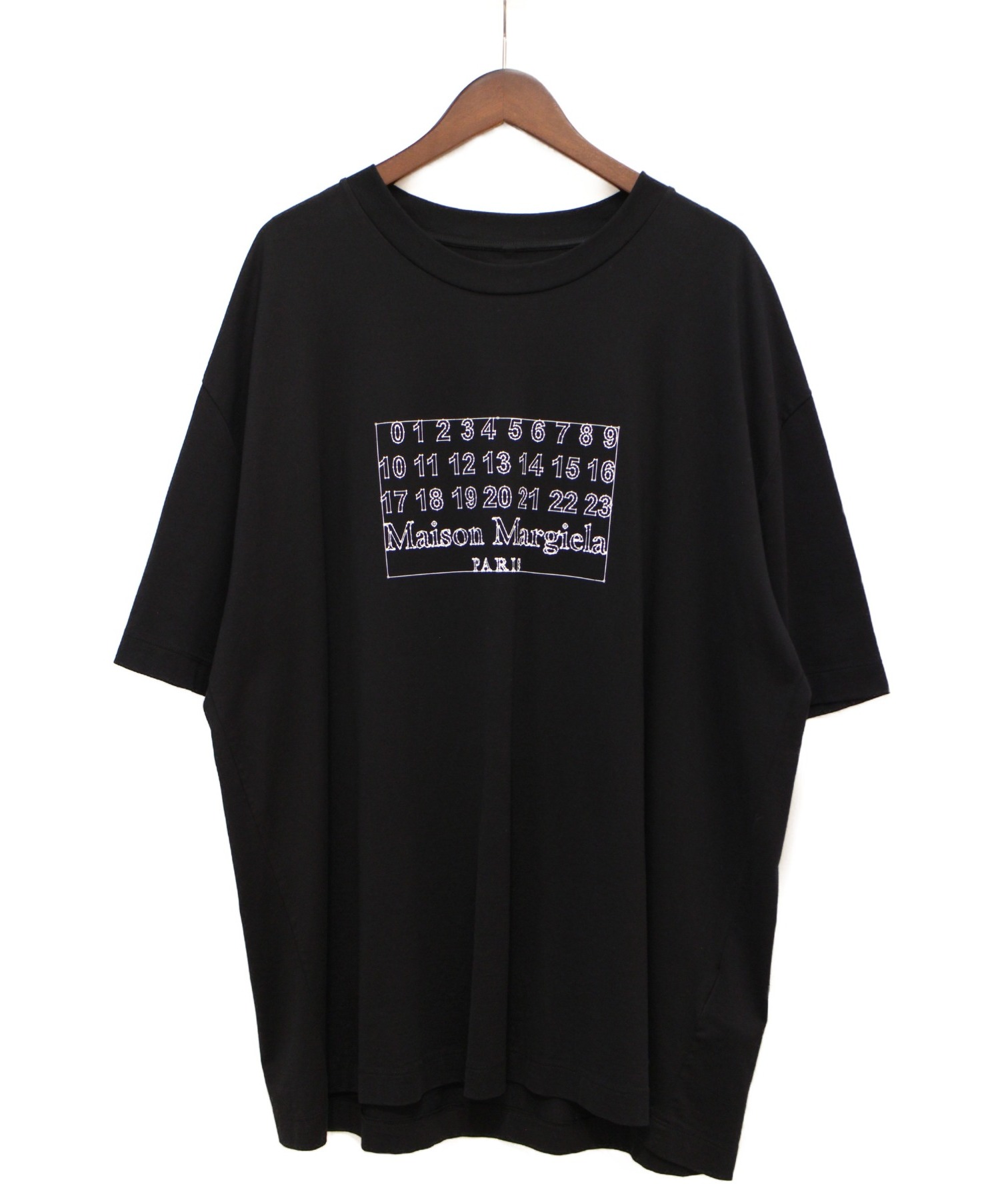 mm6 メゾンマルジェラ オーバーサイズ ダメージロゴ Tシャツ 23SS黒