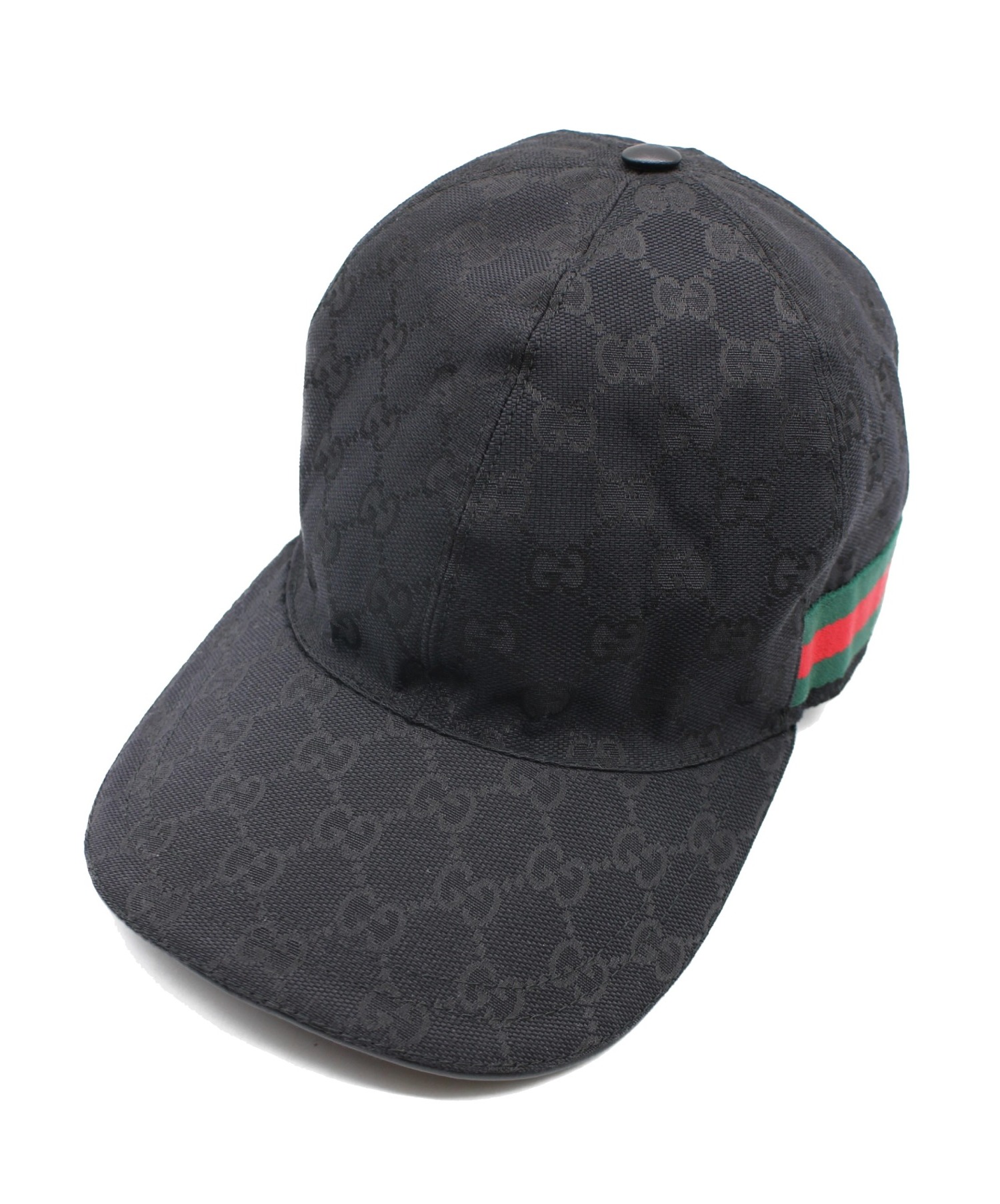 GUCCI (グッチ) GG柄ベースボールキャップ ブラック サイズ:M GGキャンバス