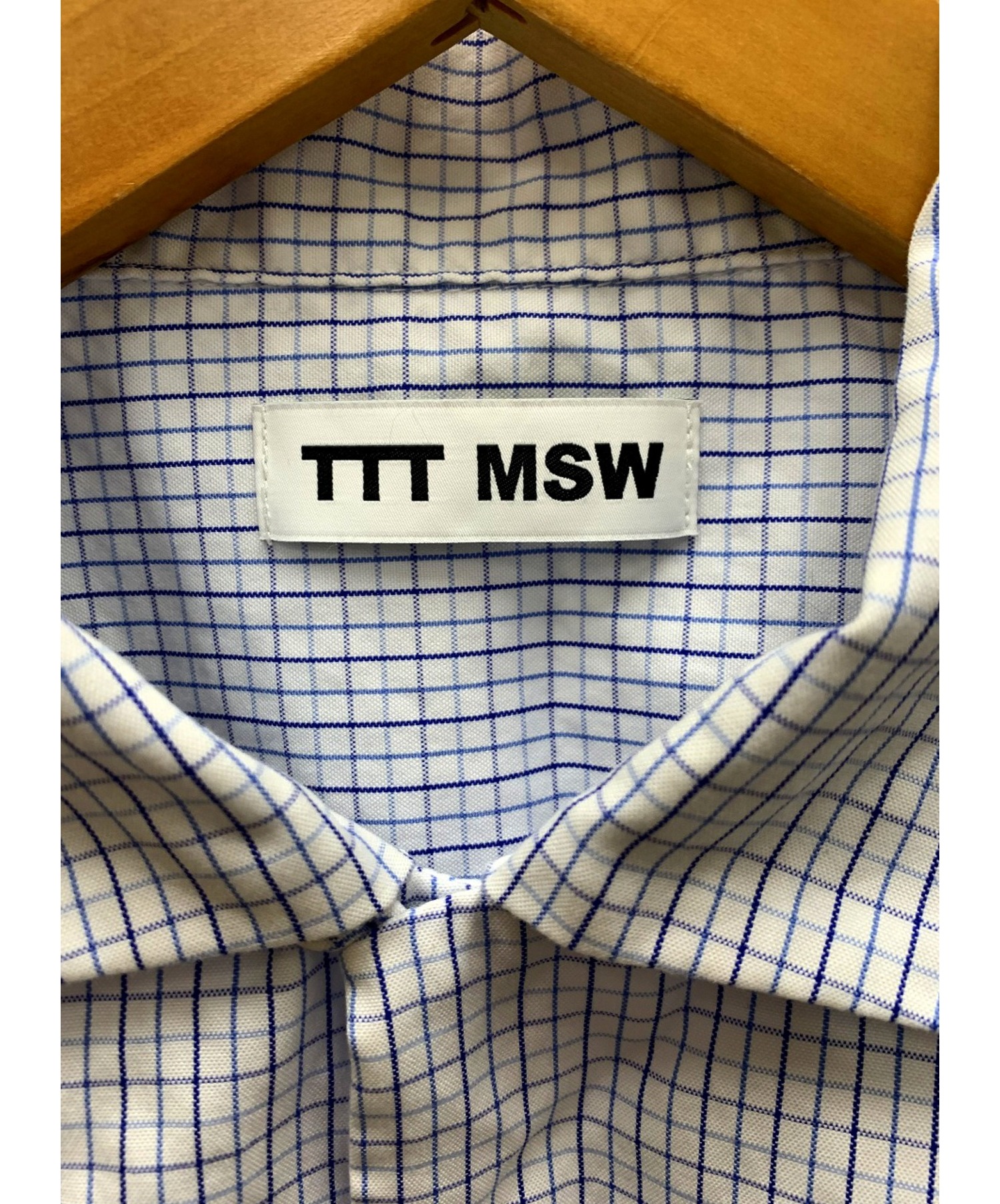 TTT MSW (ティー) ワンポイントビッグシャツ ホワイト×イエロー サイズ:SIZE M