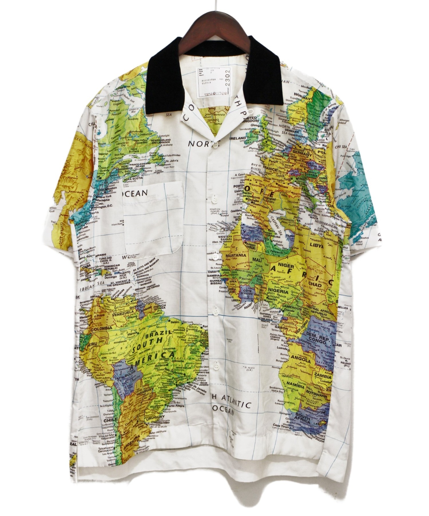 トップスsacai World Map Shirt