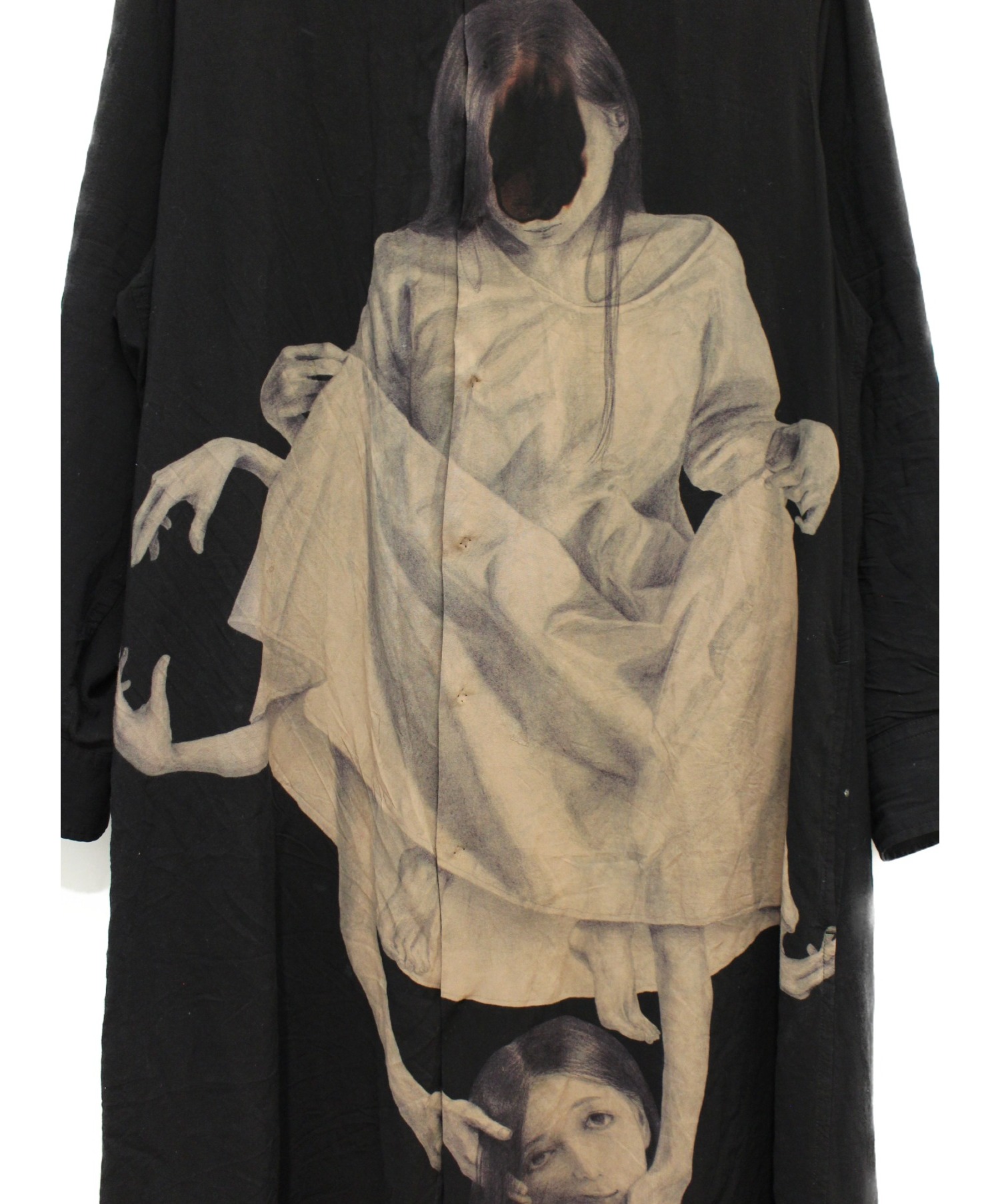 Yohji Yamamoto pour homme (ヨウジヤマモトプールオム) 20SS UCHIDA Print long shirt ブラック  サイズ:1