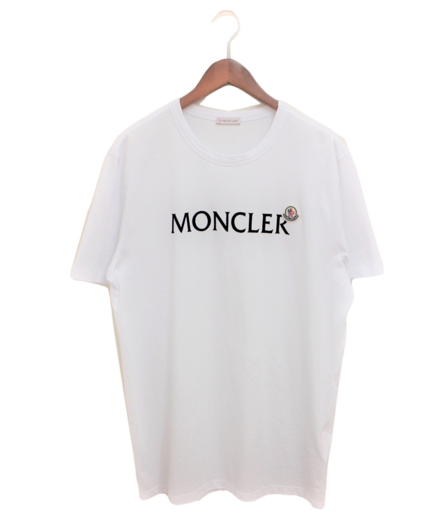 モンクレール　Lサイズ　ほぼ未使用　ホワイト　ロゴTシャツ　美品
