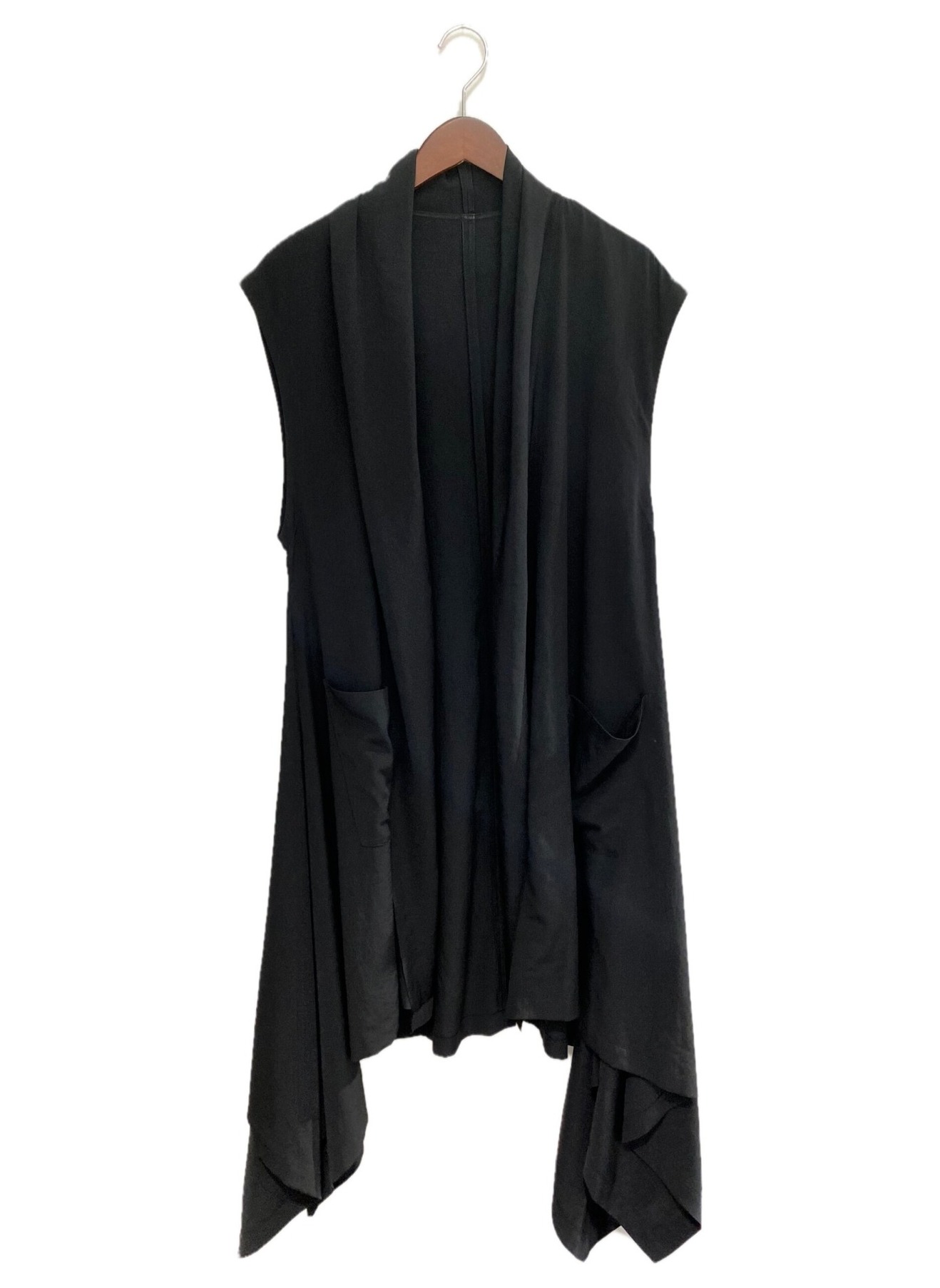 GROUND Y (グラウンドワイ) 20SS サイドフラッターノースリーブドレス ブラック サイズ:3