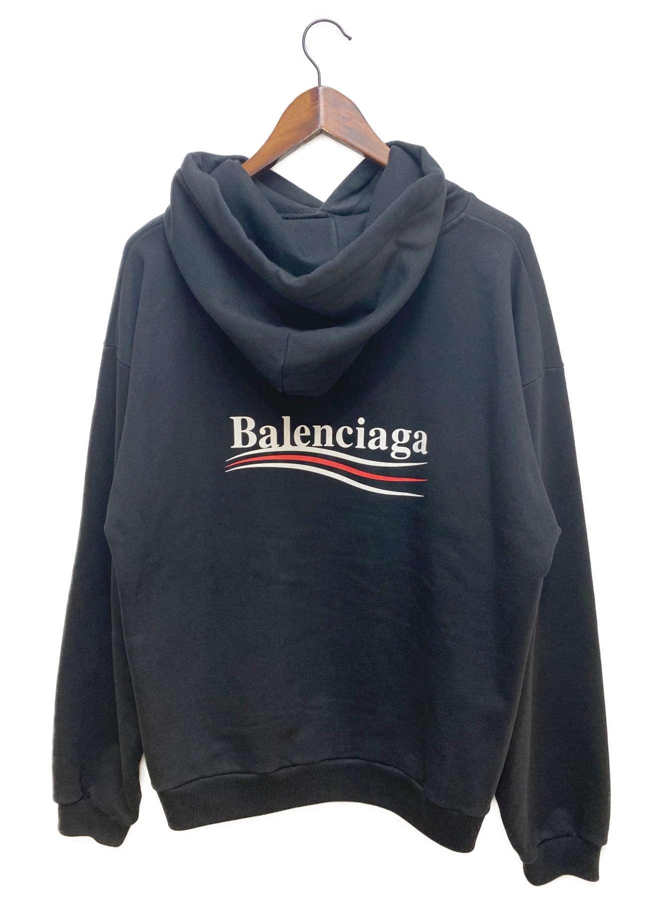 BALENCIAGA (バレンシアガ) キャンペーンロゴフーディ ブラック サイズ:XL