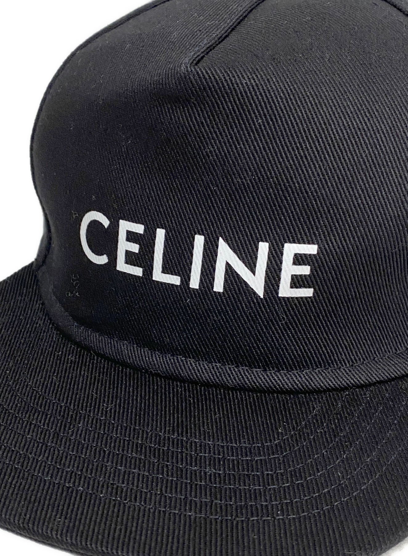 CELINE (セリーヌ) ロゴプリントキャップ ブラック サイズ:M