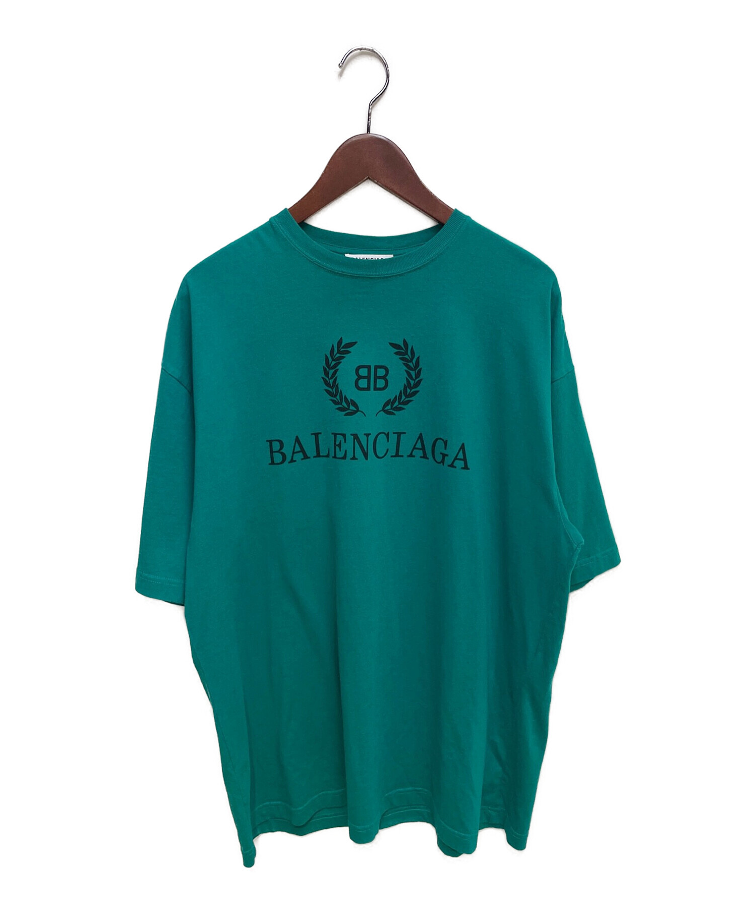 BALENCIAGA (バレンシアガ) 月桂樹プリントTシャツ グリーン サイズ:S