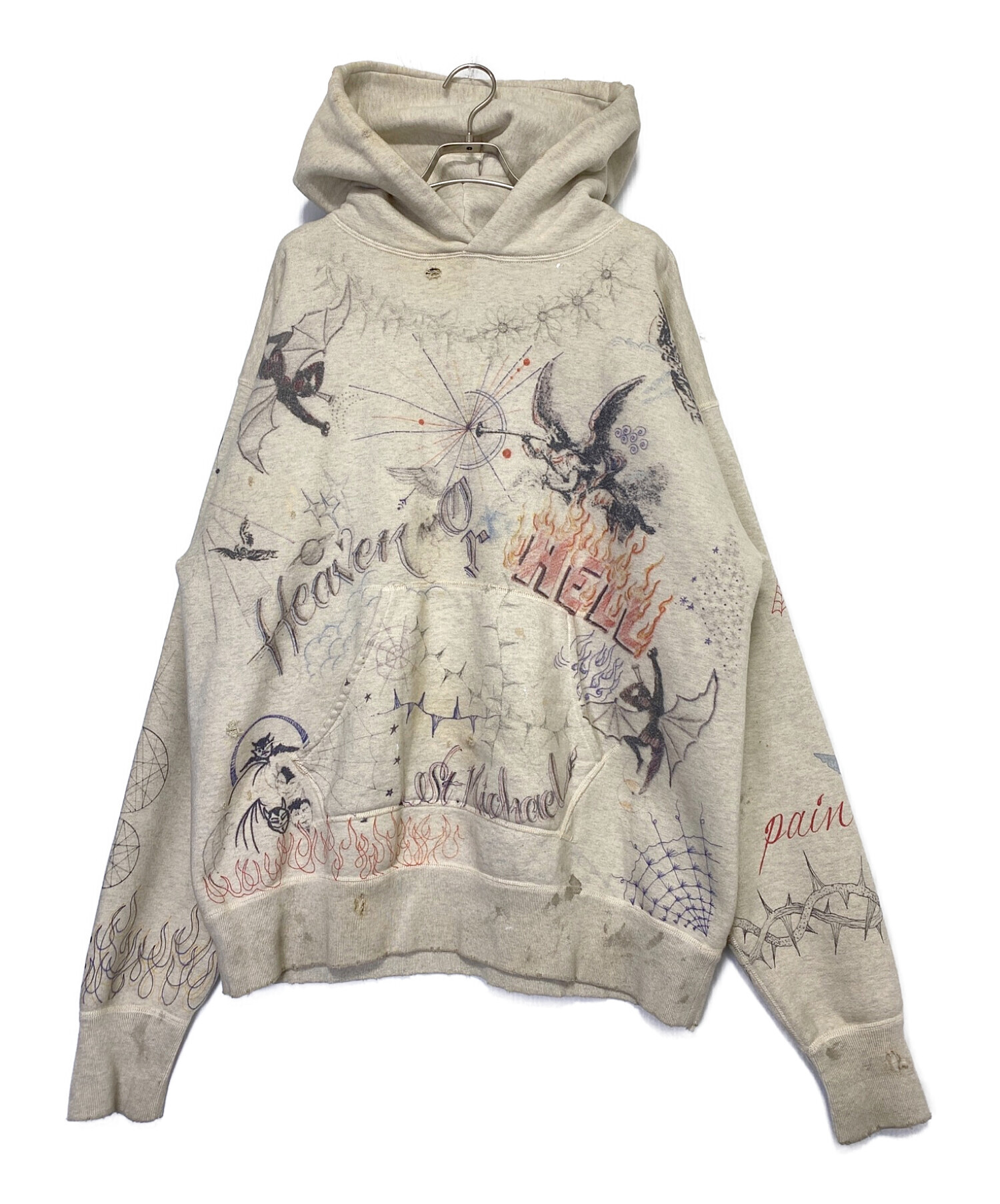 SAINT MICHAEL (セントマイケル) HOODIE DR.WOO グレー サイズ:XL