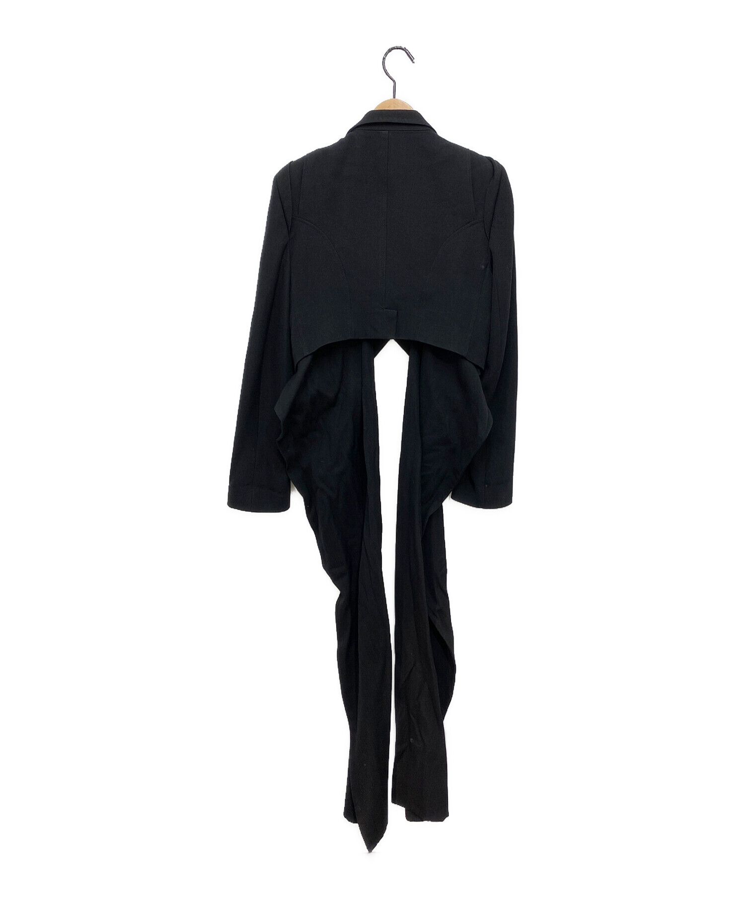 ANN DEMEULEMEESTER (アンドゥムルメステール) レイヤードショートジャケット ブラック サイズ:36