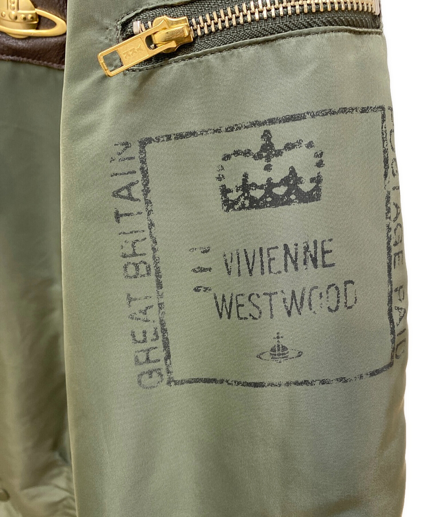 Vivienne Westwood man (ヴィヴィアン ウェストウッドマン) 変形MA-1フライトジャケット グリーン サイズ:48