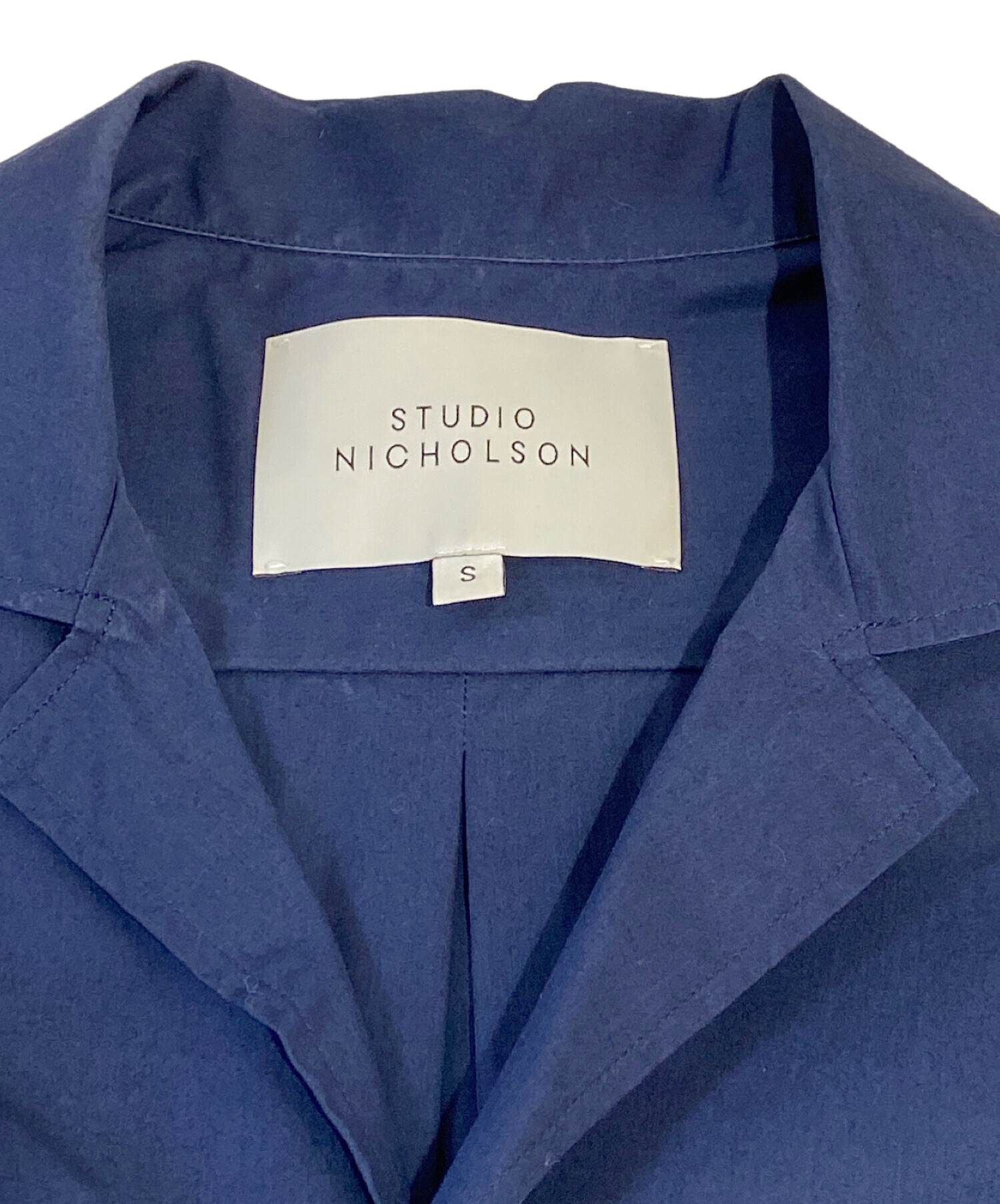 STUDIO NICHOLSON (スタジオニコルソン) SHORT SLEEVE CAMP COLLAR SHIRT ネイビー サイズ:S