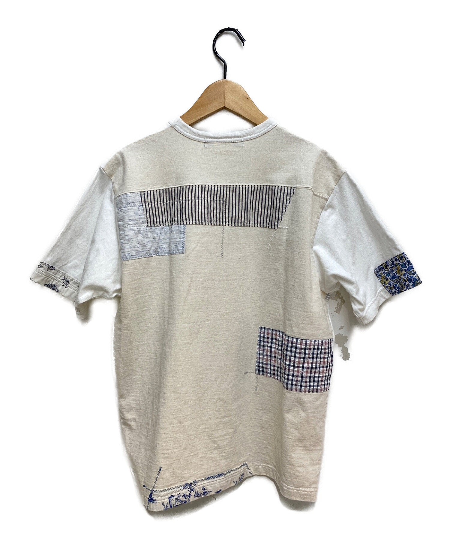 JUNYA WATANABE COMME des GARCON MAN (ジュンヤワタナベ コムデギャルソンマン) パッチワークTシャツ ホワイト  サイズ:S